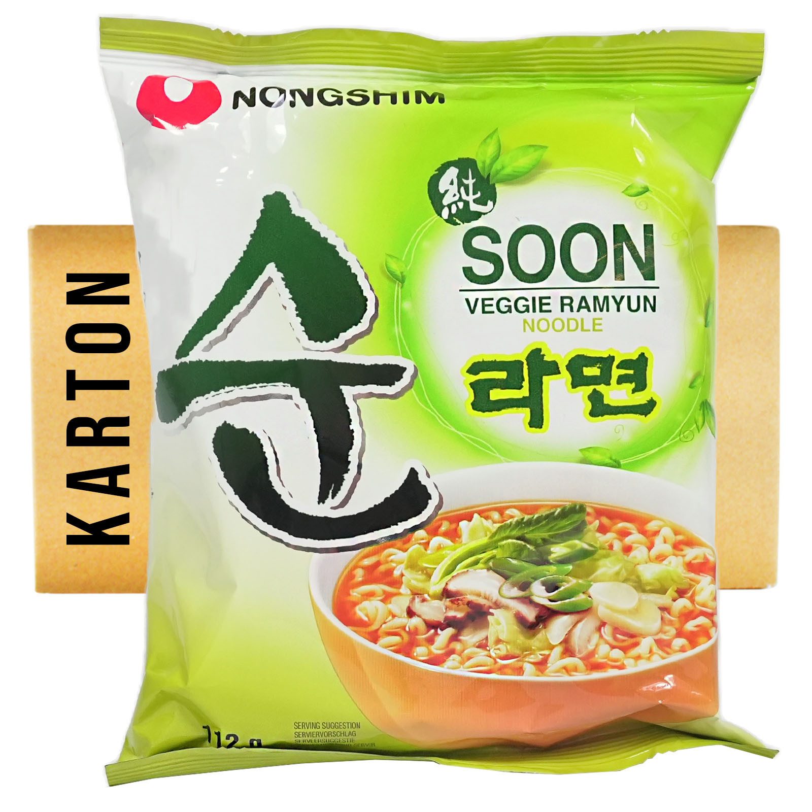 Nong Shim Fertiggericht Nong Shim SOON Veggie Ramyun Instantnudeln 20x112g