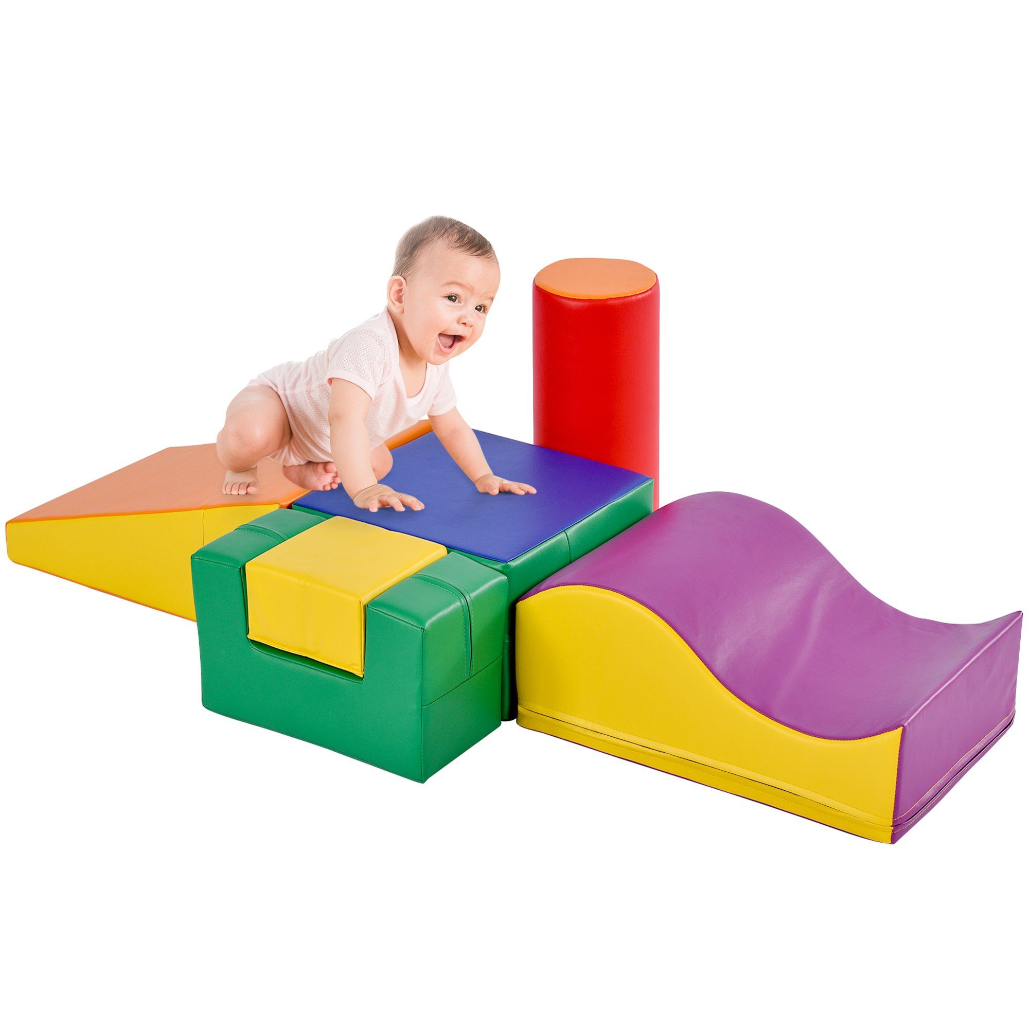 Merax aus Schaumstoff, Softbausteine zum Rutschen und Klettern Spielbausteine, (6 St), Schaumstoffsteine für Kinder, Großbausteine Riesenbausteine