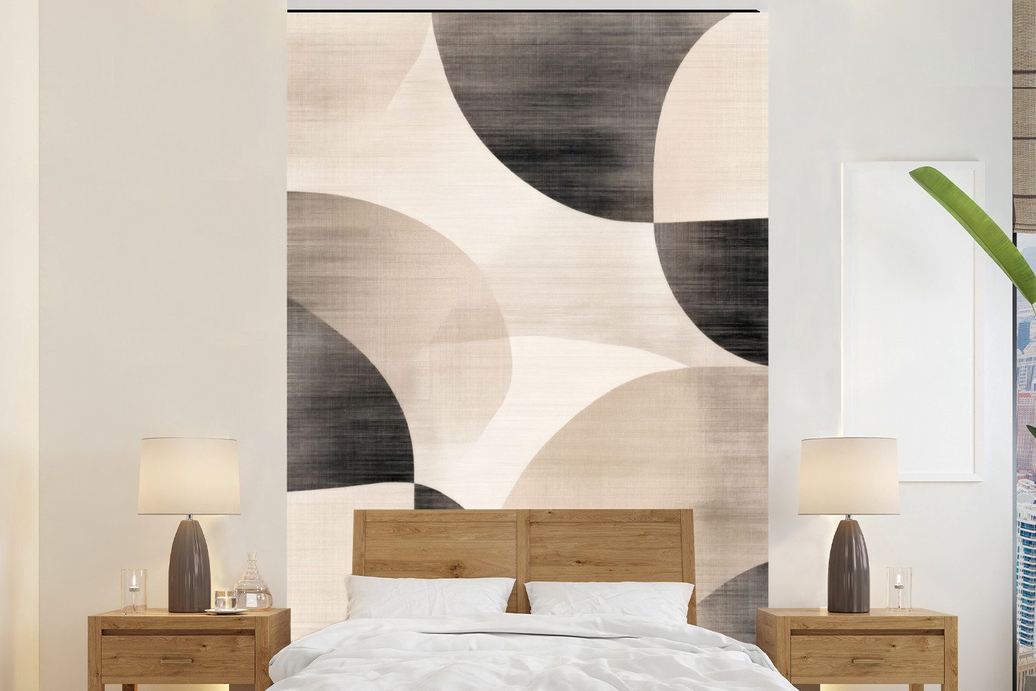 MuchoWow Fototapete Skurrile Formen - Subtile Übergänge - Dynamisch, Matt, bedruckt, Montagefertig Vinyl Tapete, Wandtapete, 145x220 cm