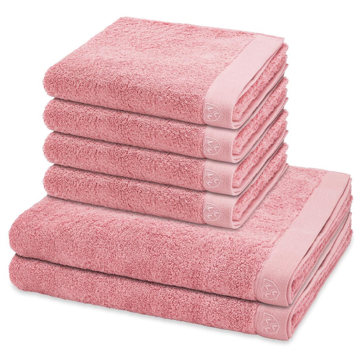 ROSS Handtuch Set Doubleface Stripes, Frottee (Spar-Set, 6-St), 4 X Handtuch 2 X Duschtuch im Set - Baumwolle - Saugstark