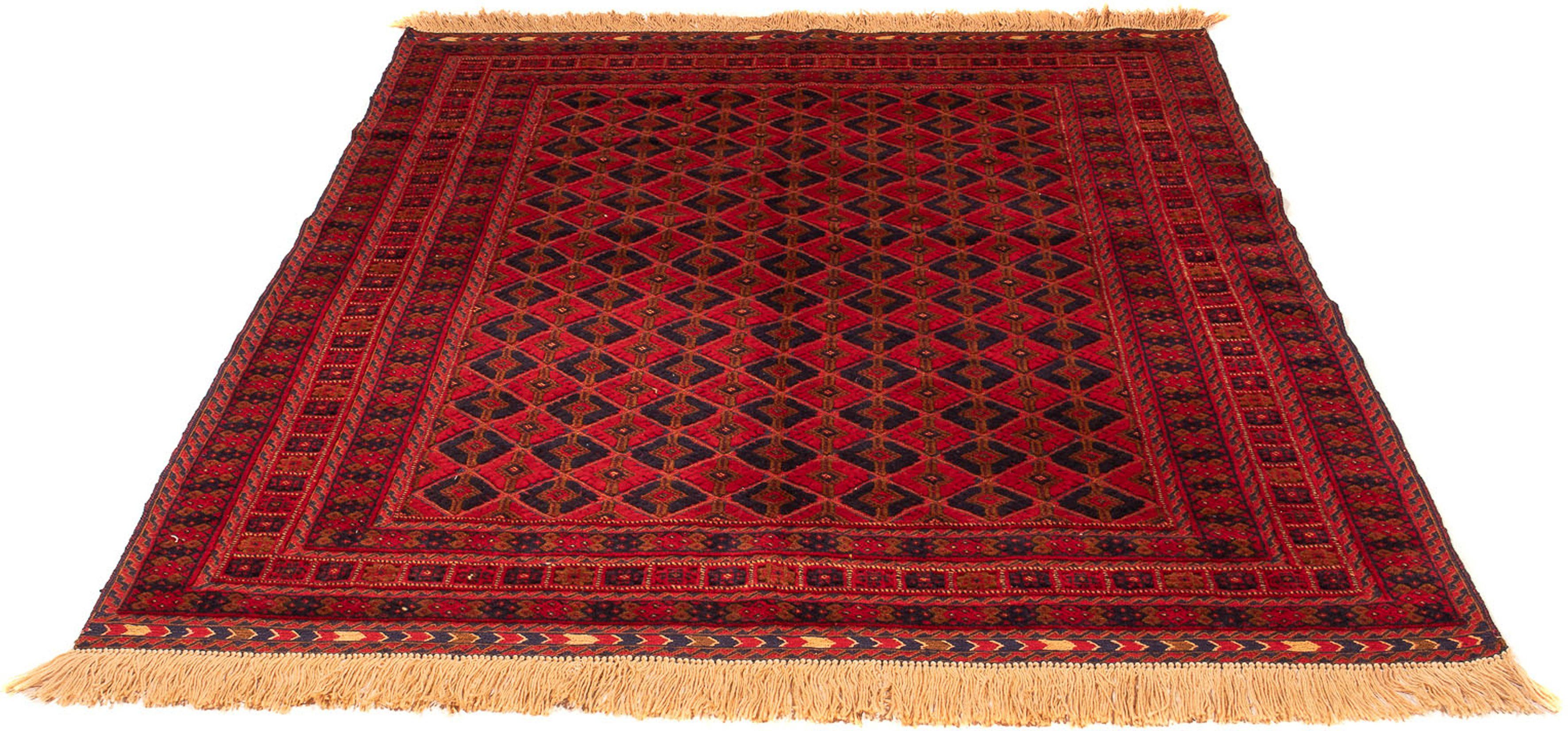 Orientteppich Turkaman - 190 x 153 cm - dunkelrot, morgenland, rechteckig, Höhe: 6 mm, Wohnzimmer, Handgeknüpft, Einzelstück mit Zertifikat