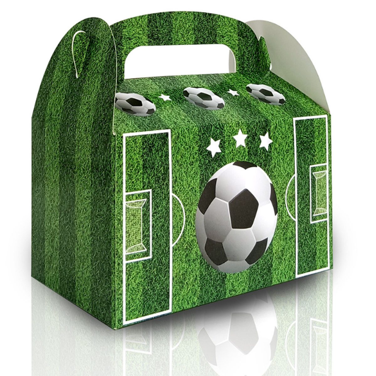 FELIXLEO Papierdekoration 12x Papier Geschenkboxen mit Griff Fußball