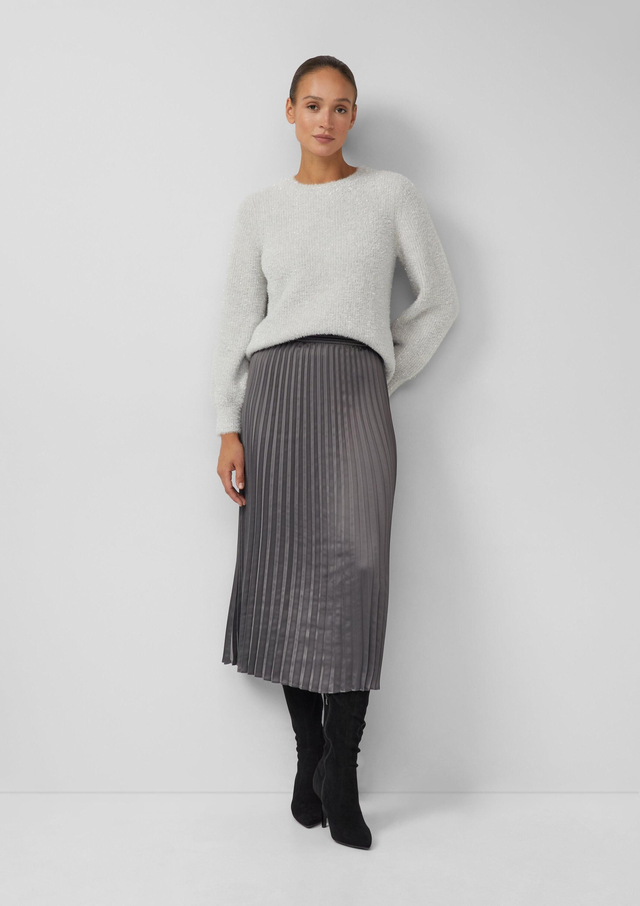 s.Oliver Midirock Rock Langer Plissee-Rock aus Satin mit Elastikbund