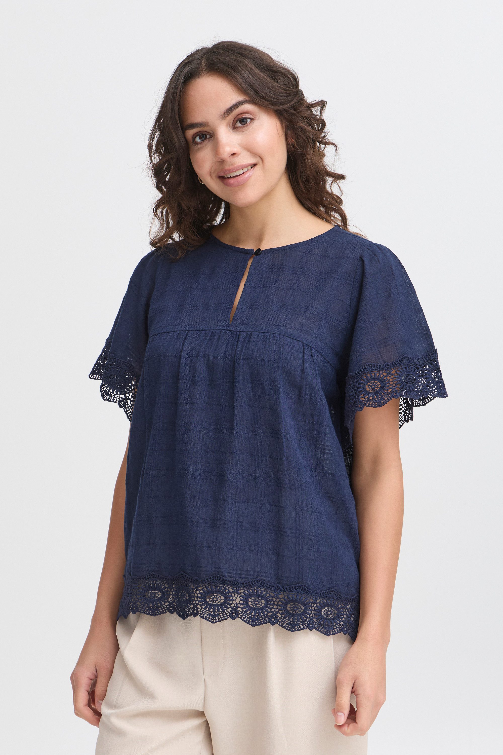 Kurzarmbluse Kurzarm-Bluse FRLANA