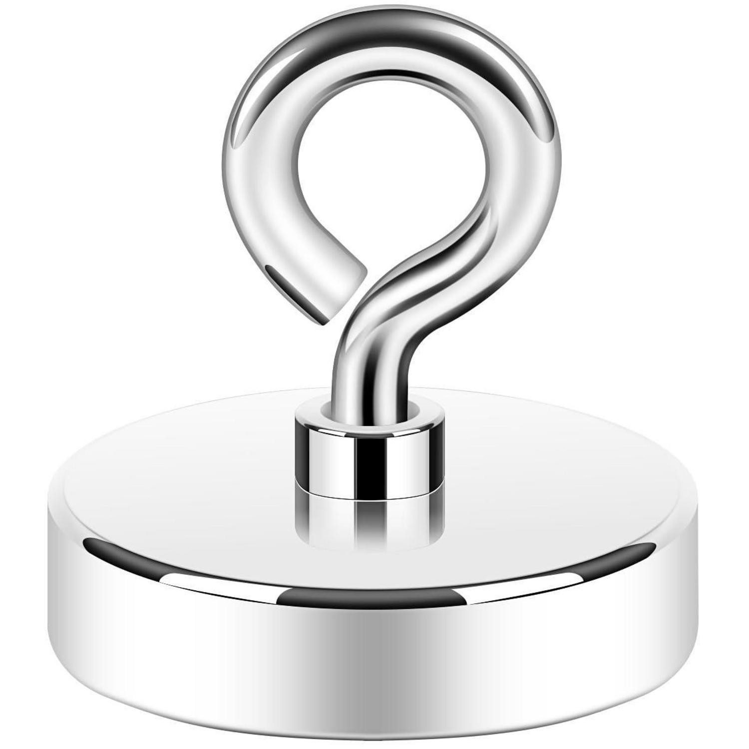 LuxusKollektion Angelstuhl Angelmagnet 100kg Zugkraft 44mm Magnet CNC Metallbasis 44.5mm silber