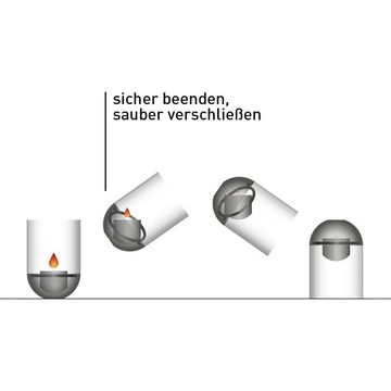 höfats Windlicht GRAVITY CANDLE (Windlicht und Teelichthalter, bequemes Anzünden und integrierte Löschfunktion)