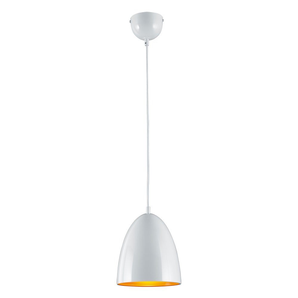 TRIO Leuchten LED Pendelleuchte, LED-Leuchtmittel fest verbaut, Warmweiß, Pendellampe Pendelleuchte Hängelampe Metall weiß orange LED