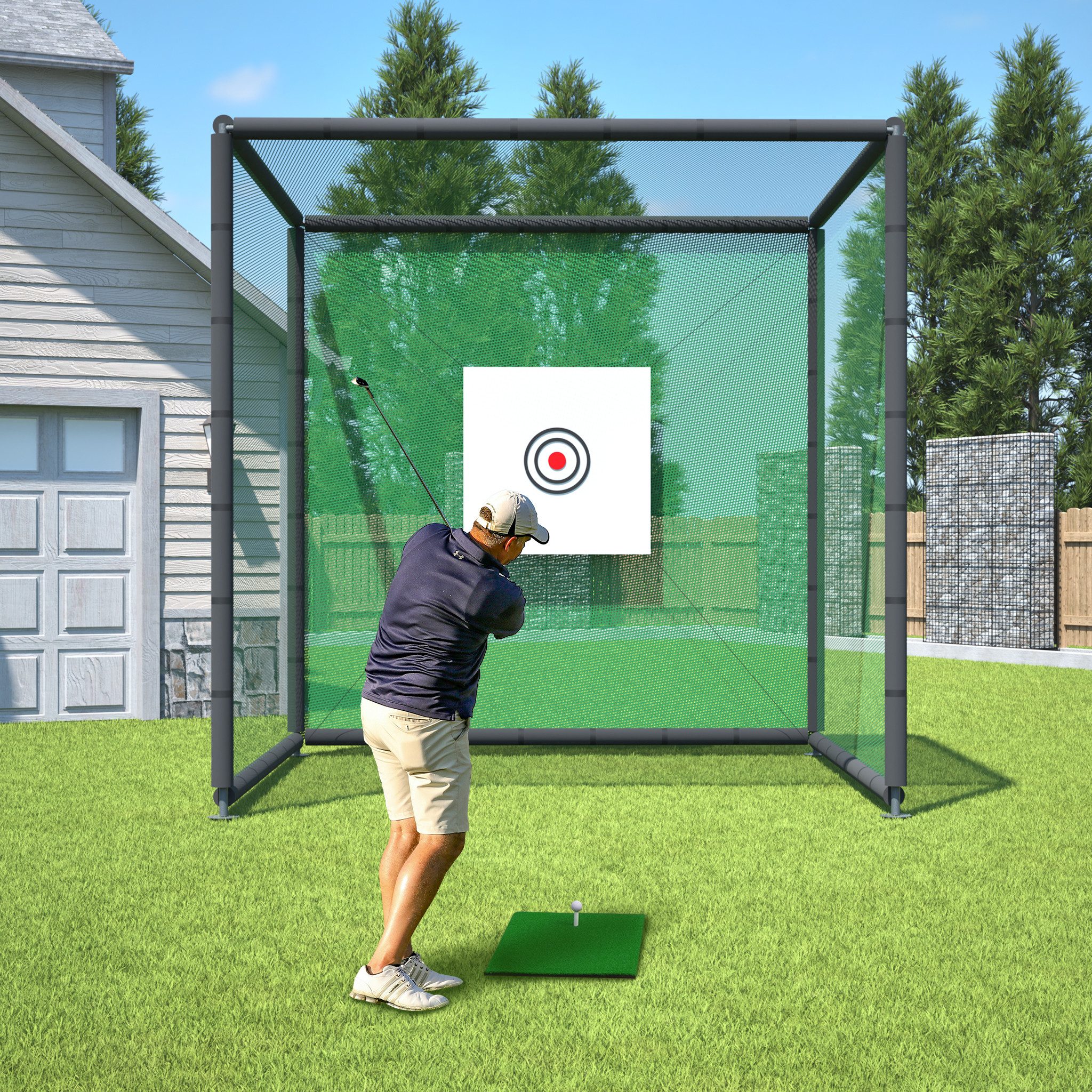 GIHAUVIA Golfnetz Sport Golfkäfig Zielnetz, Reißfeste Netzkonstruktion, Golfmatte.