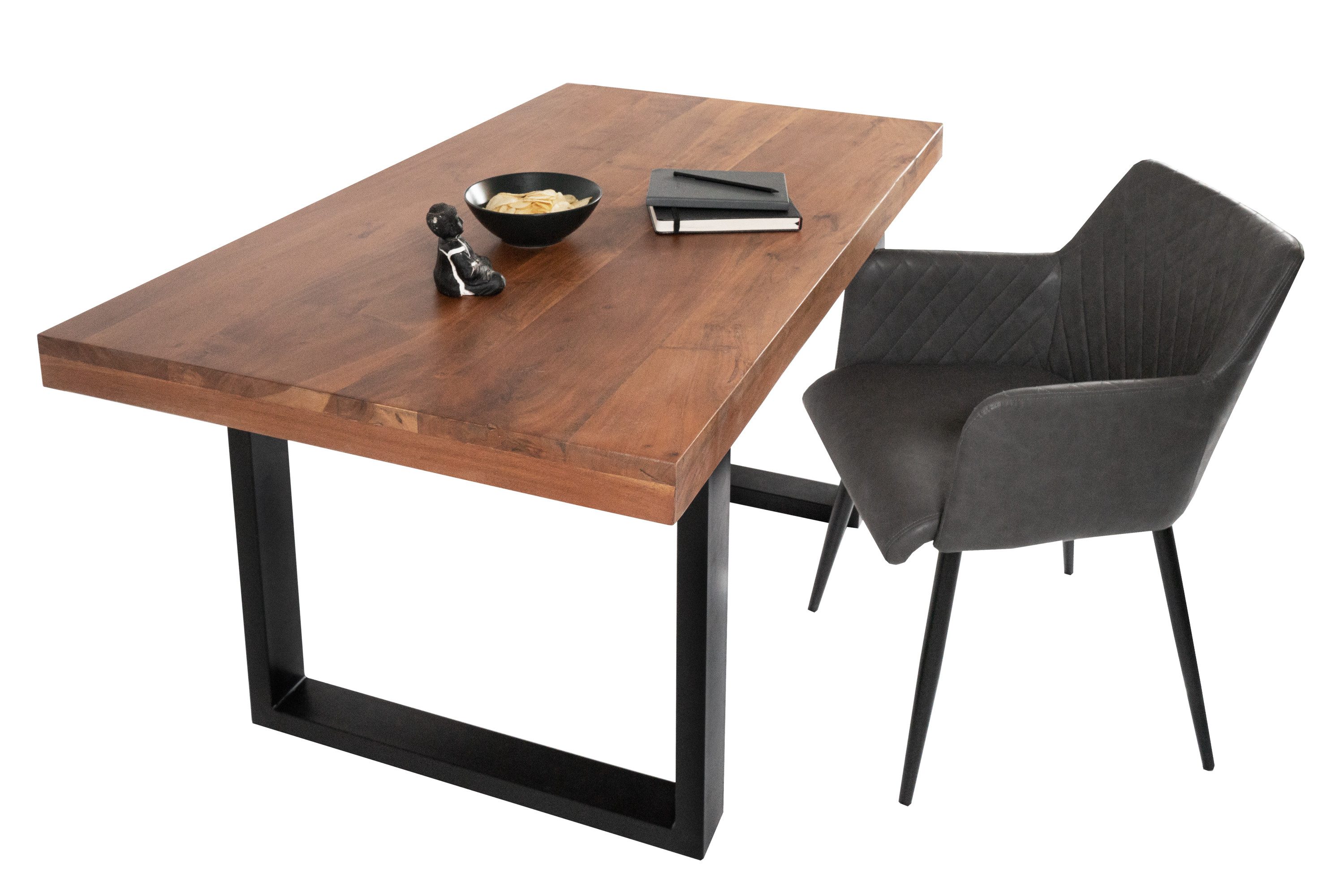 Loreno® Esstisch Rio, Akazienholz, Metallgestell U-Form, günstig online kaufen