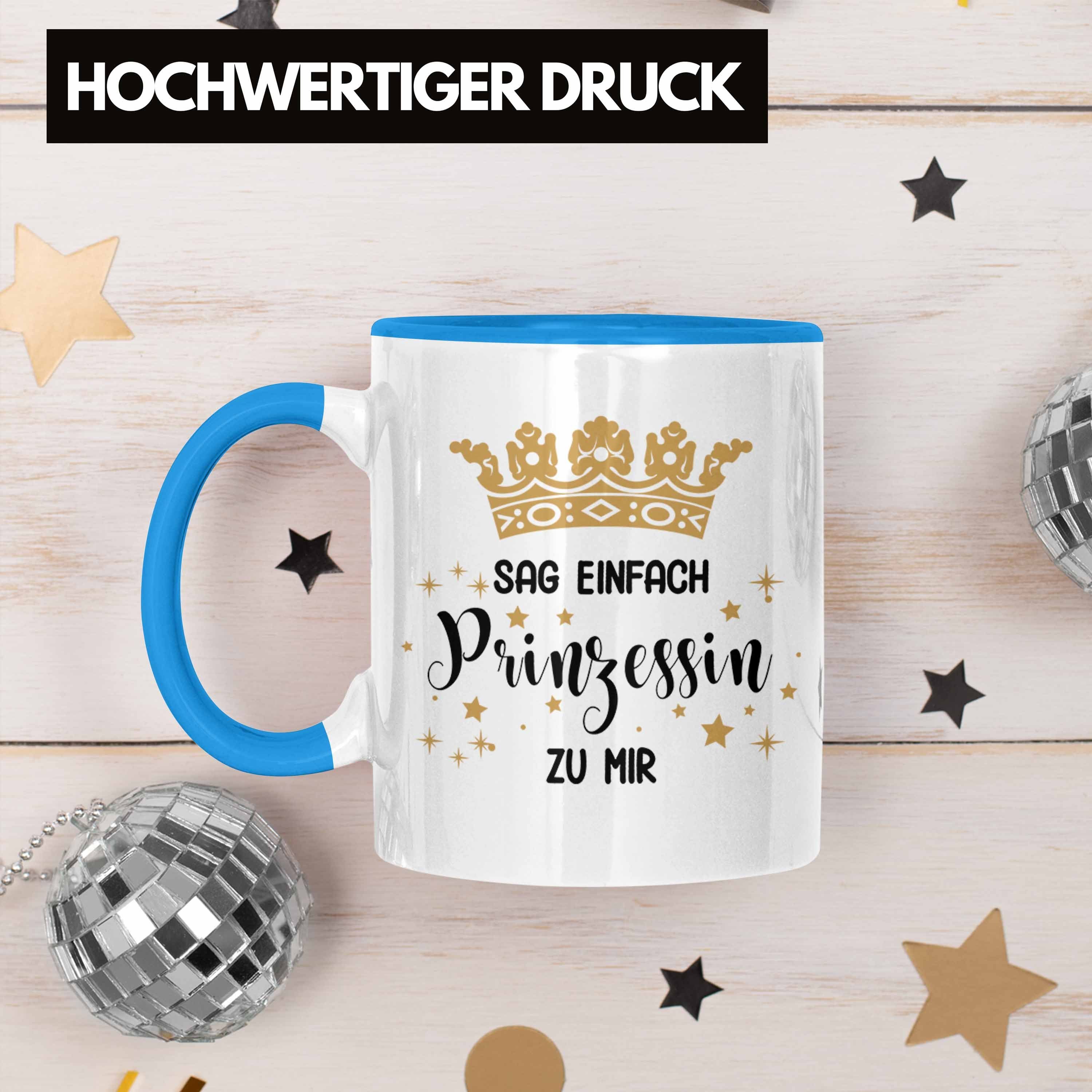 Geschenkiee Prinzessin Tochter Mädchen Blau Spruch - Geburtstag Trendation Jugendliche Trendation Lustiger Lustig Tasse Geschenk Tasse