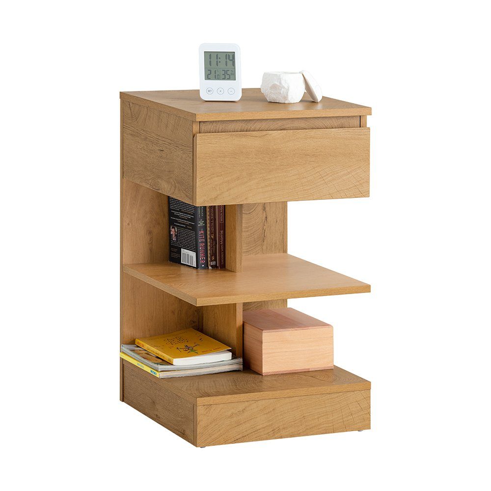 SoBuy Nachttisch mit Schublade Beistelltisch Nachtschrank Natur FBT49-N günstig online kaufen