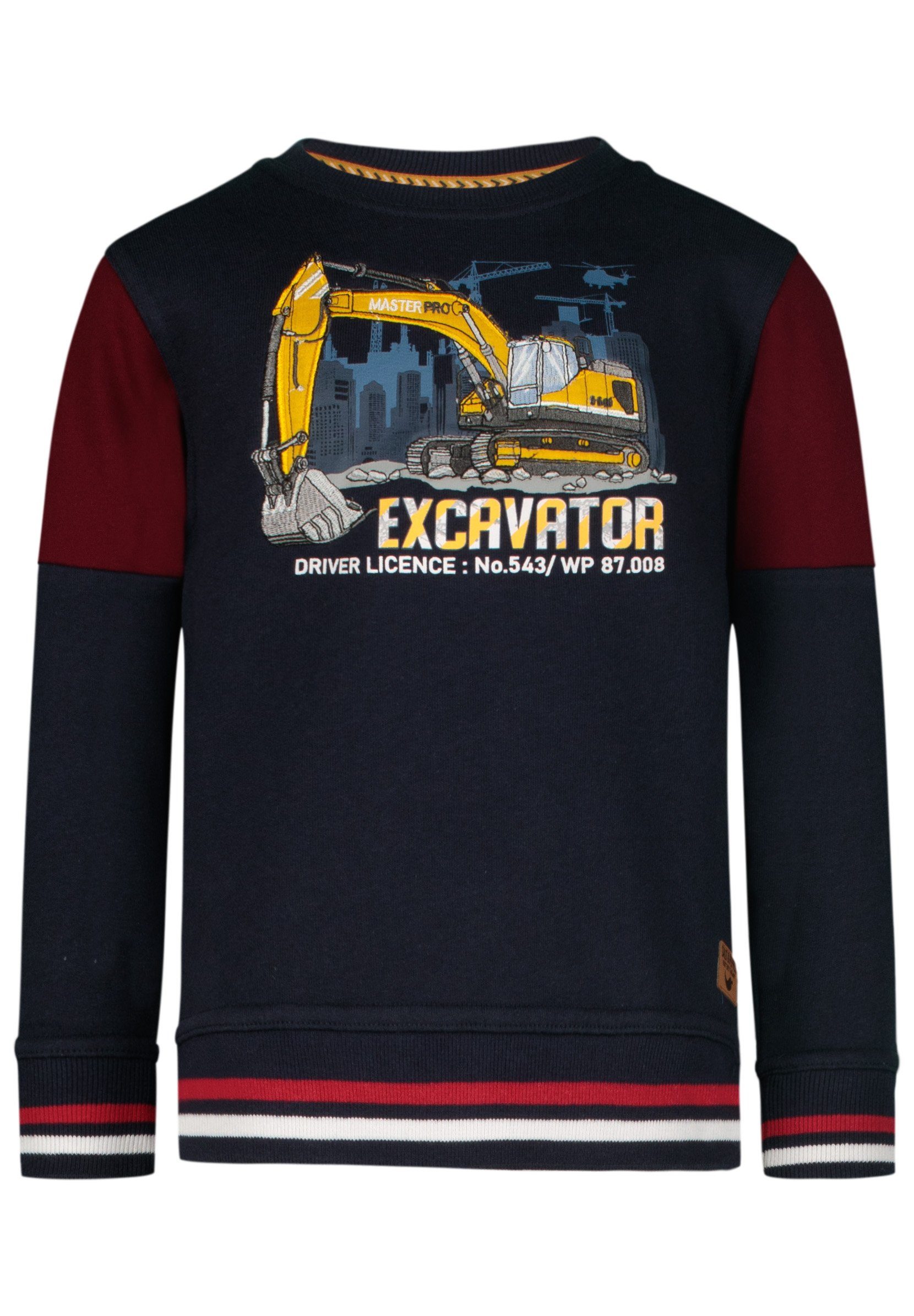 SALT AND PEPPER Sweatshirt Heavy Duty mit Bagger Applikation dunkelblau, rot | Sweatshirts