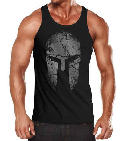 Neverless Tanktop »Herren Tank-Top Aufdruck Sparta Helm Spartan Warrior Fashion Streetstyle Muskelshirt Muscle Shirt Neverless®« mit Print