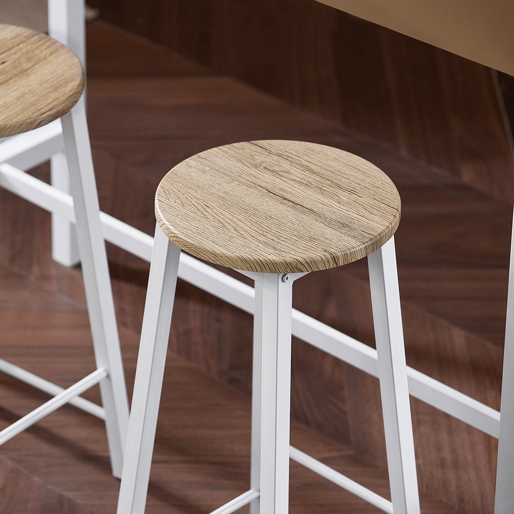 weiß-natur mit Esstisch OGT22, Stühlen im SoBuy Industrie-Design 5-teilig Bartisch Bartisch