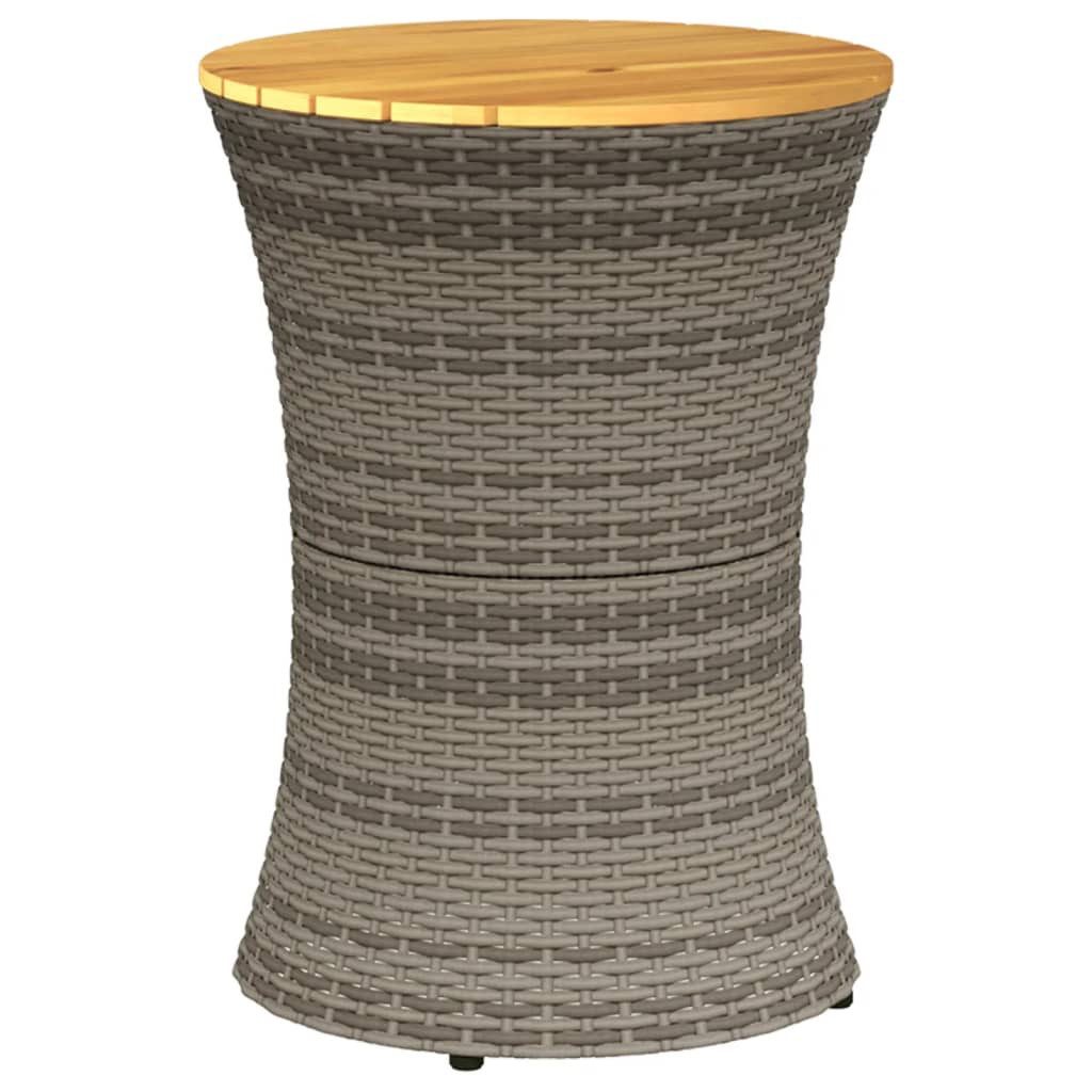 vidaXL Gartentisch Garten-Beistelltisch Trommelform Grau Poly günstig online kaufen