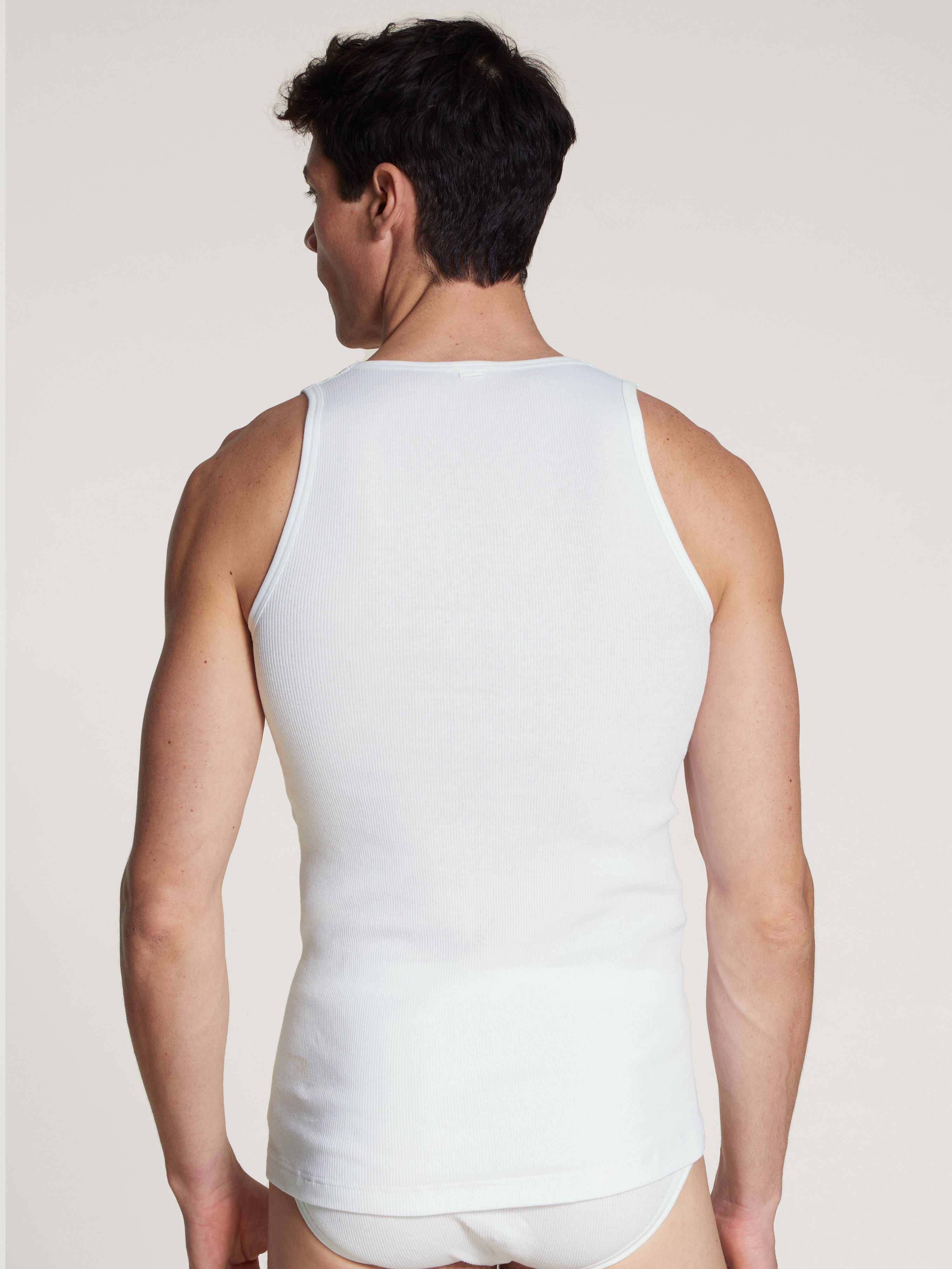 CALIDA Tanktop Natural Benefit (2er Pack) Rundhals-Ausschnitt, Feinripp, atmungsaktiv, Pure Cotton