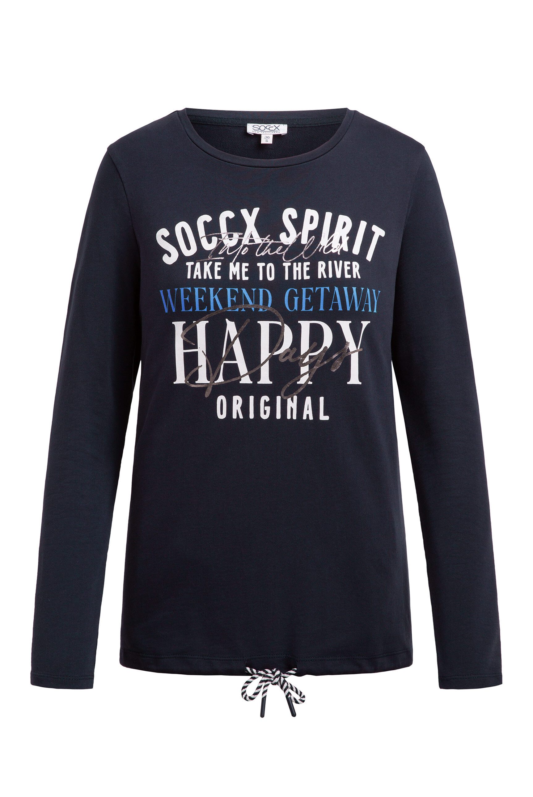 SOCCX Sweater mit Bindeband im Saum günstig online kaufen