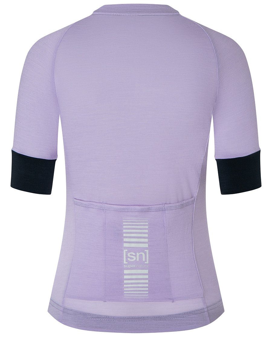 Logos SUPER.NATURAL Fahrradtrikot mit Merino JERSEY SUMMER reflektierenden Radtrikot Merino-Materialmix GRAVA W