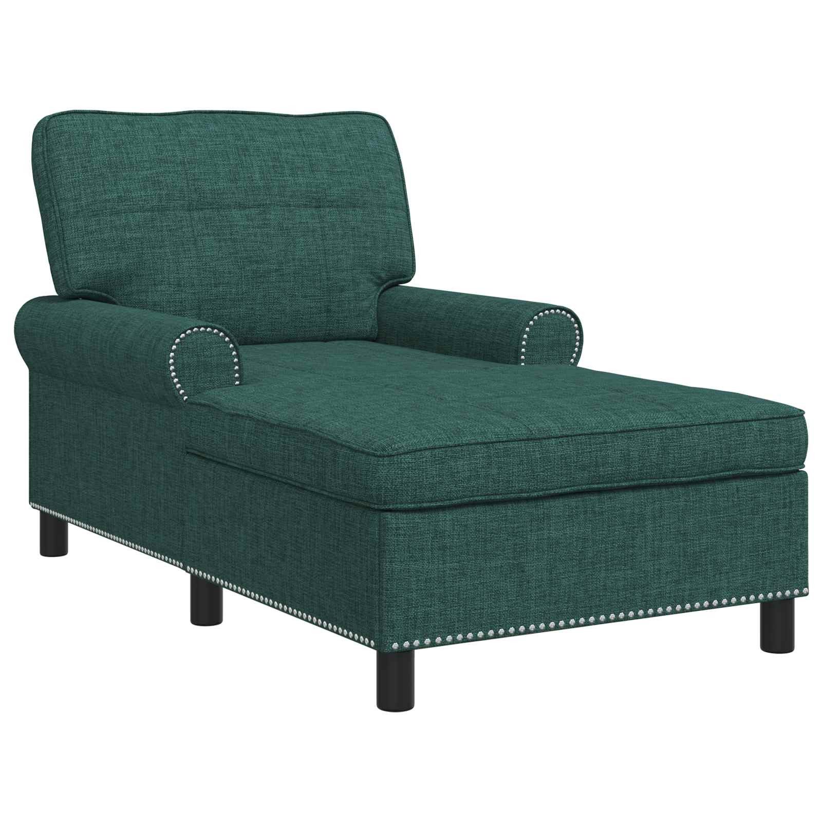 vidaXL Chaiselongue Lounge-Liege mit Kissen Dunkelgrün 91 x 157 x 91 cm Stoff, 1 Teile