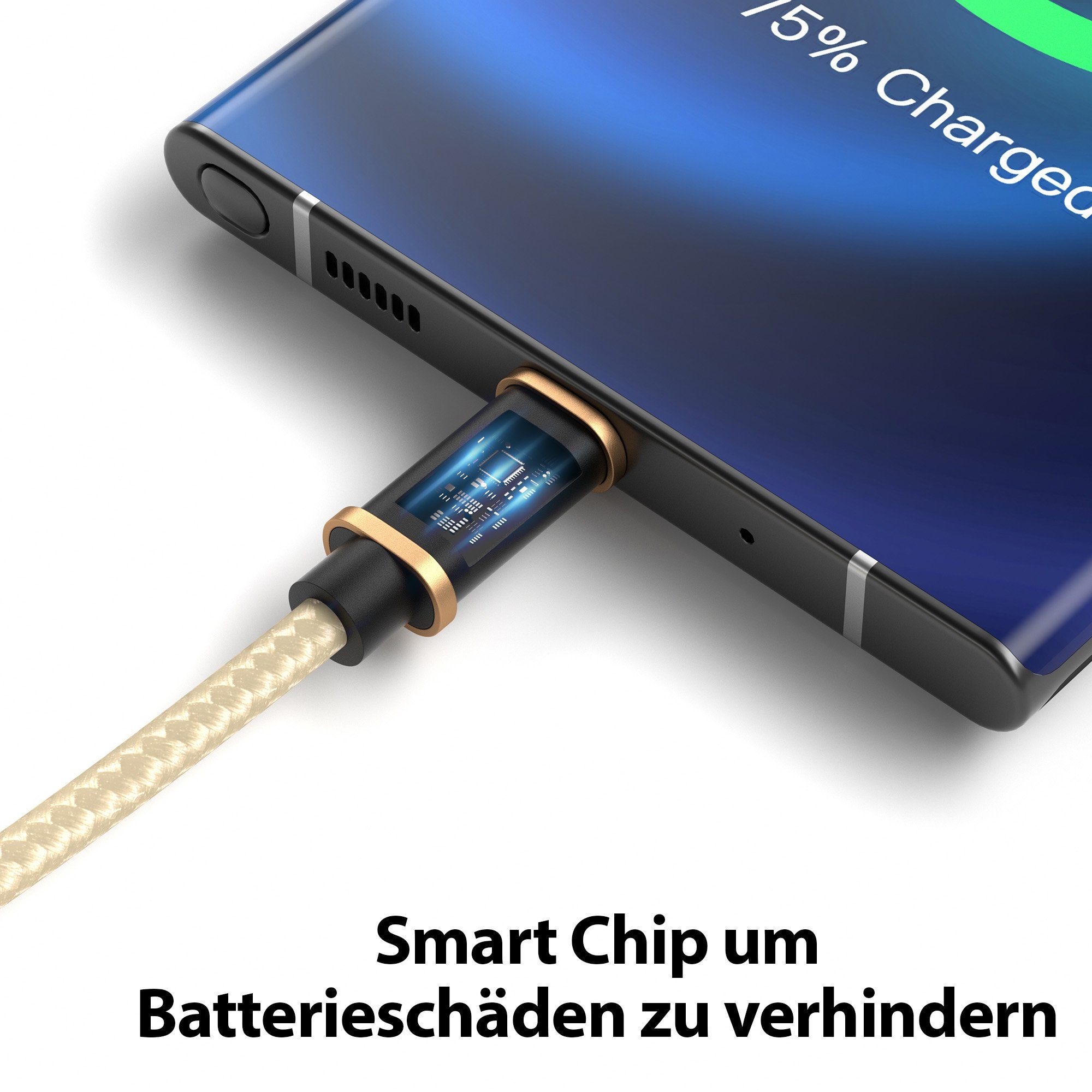 JAMEGA USB-C Datenkabel Ladekabel für Samsung Apple iPhone Huawei Xiaomi uvm. USB-Kabel, USB Typ A, USB Typ C, (200 cm) – Bild 5 von 5