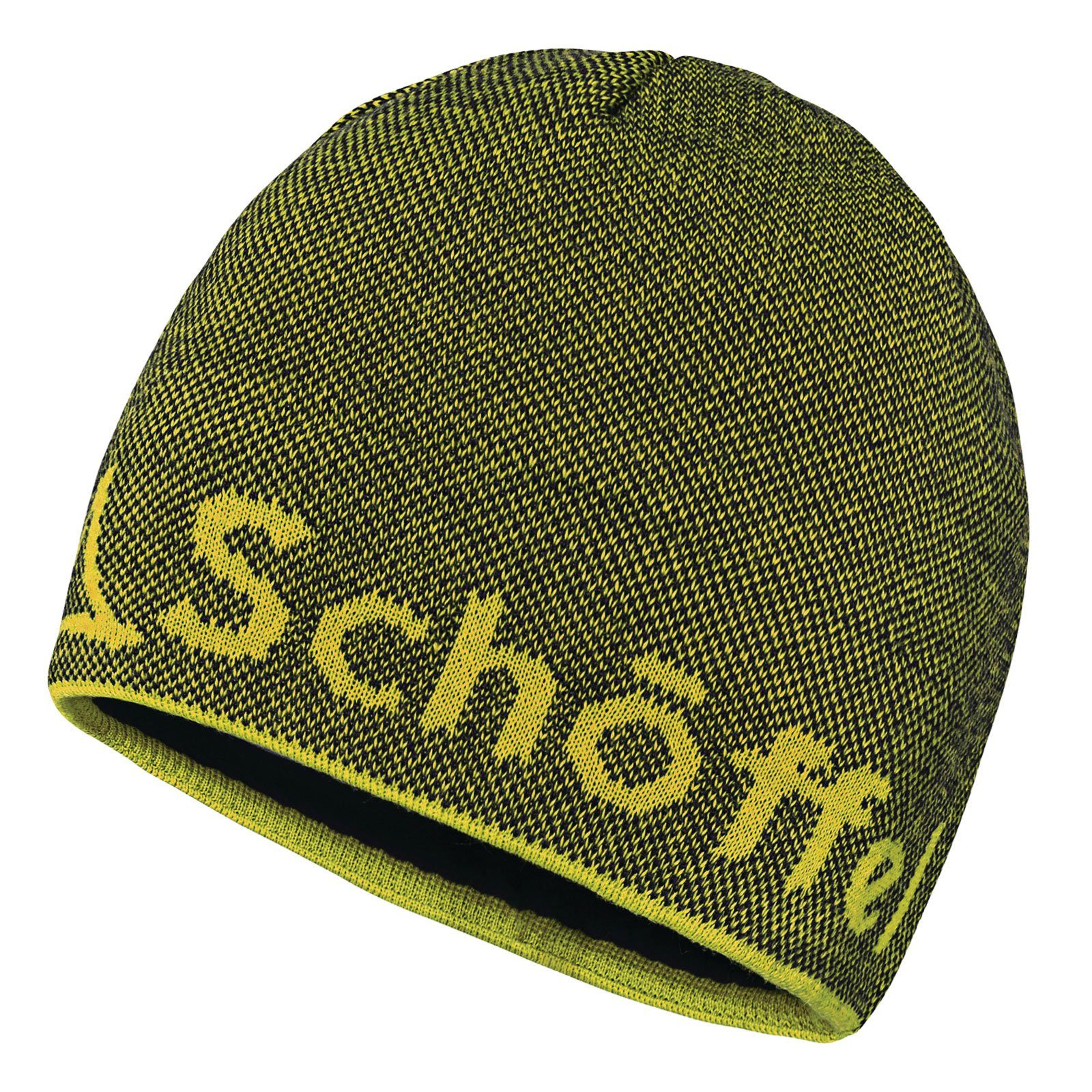 Strickmütze eingestricktem Hat black Klinovec Schoeffel Knitted Schöffel 9990 Schöffel-Logo mit