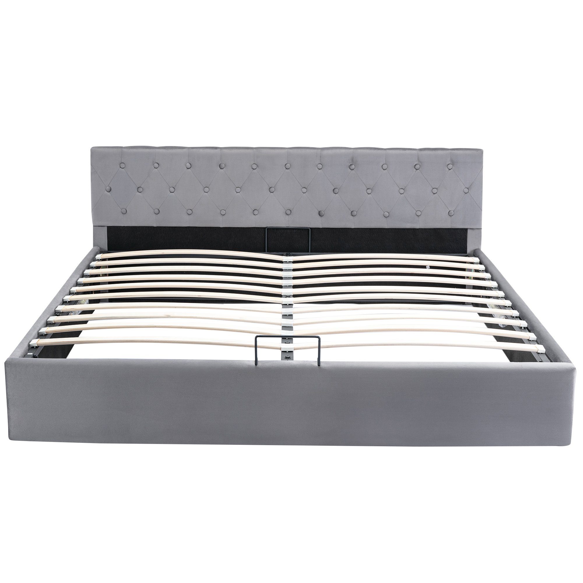 Boxspringbett (Polsterbett), Hydraulisches Doppelbett 180x200 cm mit Knopfheftung
