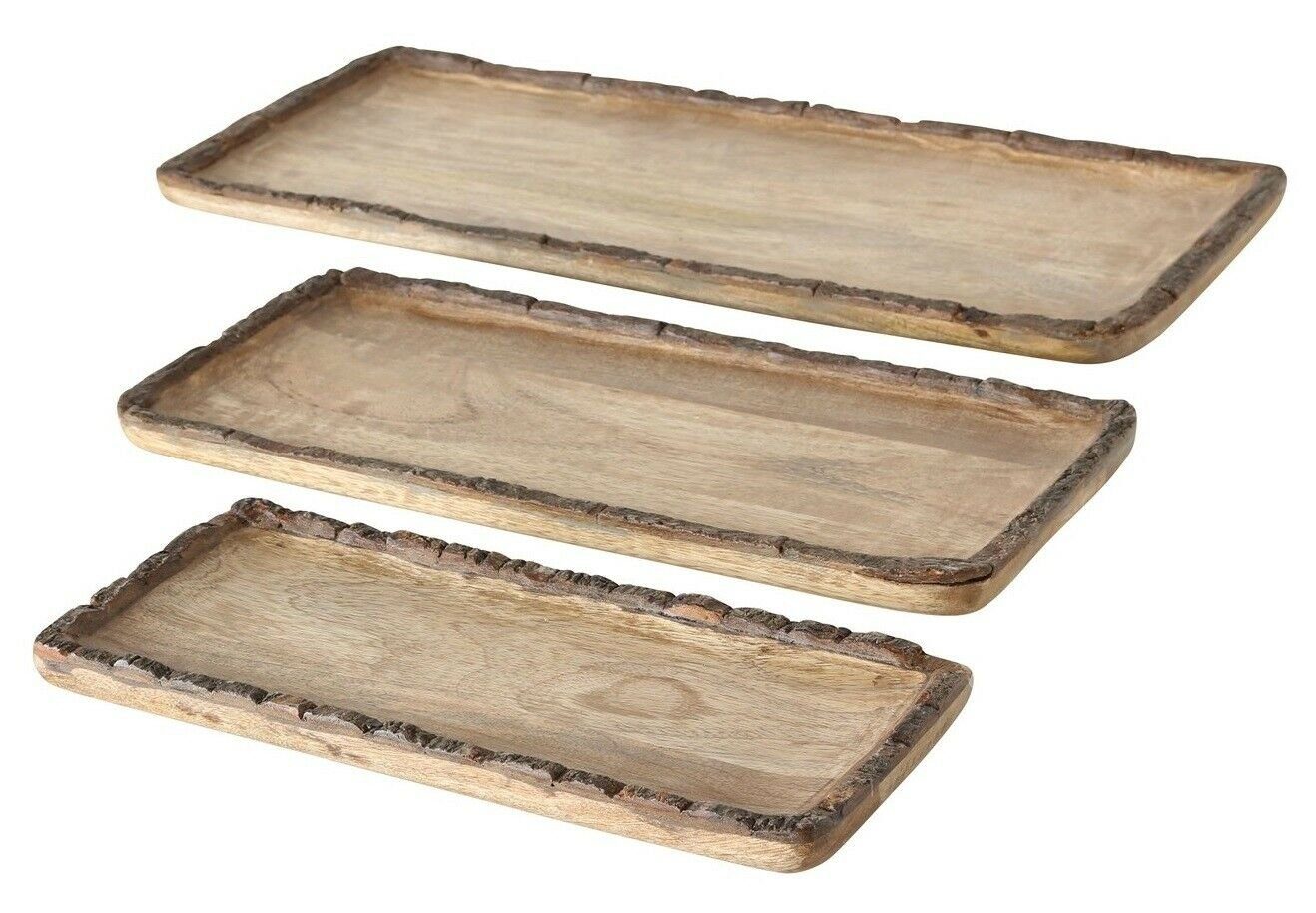 Meinposten Dekotablett Tablett Holz Holztablett Tischdeko Dekoschale Mango Deko  Dekotablett Mangoholz (1 St), aus Mangoholz