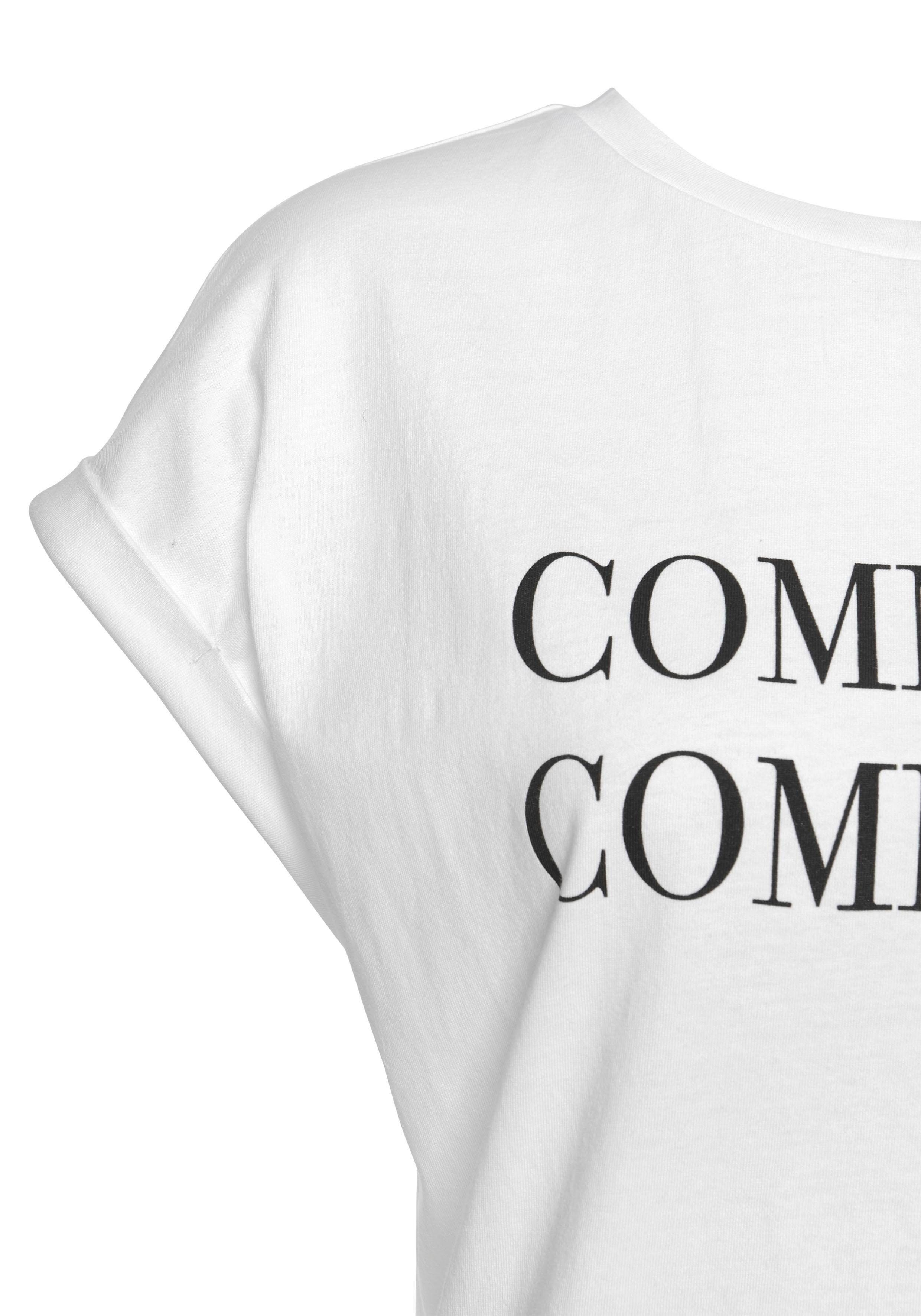 Buffalo T-Shirt mit Print, Kurzarmshirt aus Baumwolle, lockere Passform