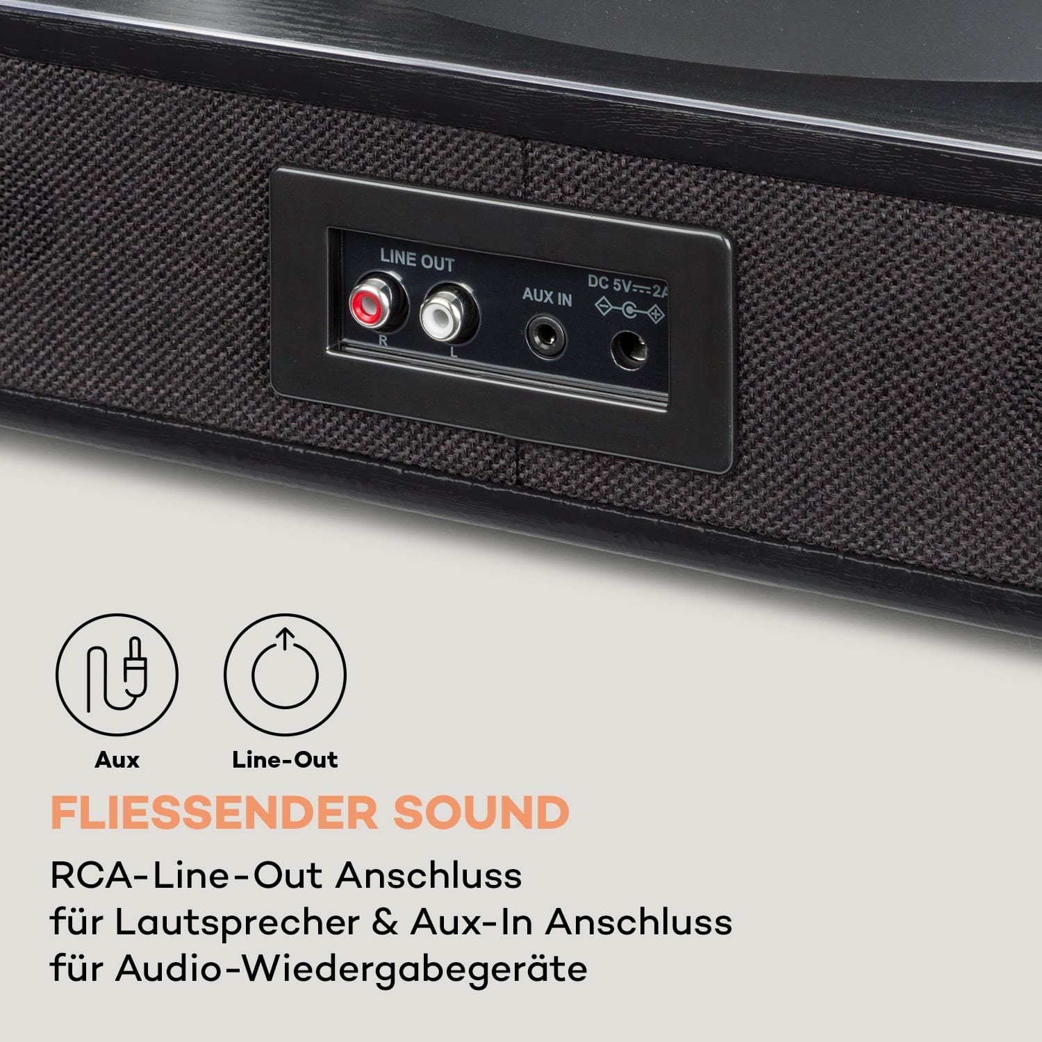 Auna TT-Classic Plus Plattenspieler mit (Riemenantrieb, Lautsprecher Plattenspieler) Vinyl Bluetooth, Schallplattenspieler