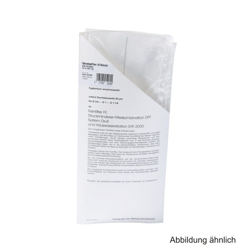 SYR Kalk- und Wasserfilter SYR Ersatzteile System-Drufi Filtereinsatz für Kerzenfilter, 20µm, 200