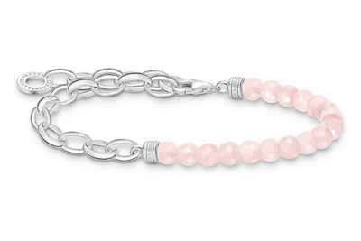 THOMAS SABO Charm-Armband für Charms Silber und Rosafarbene Beads