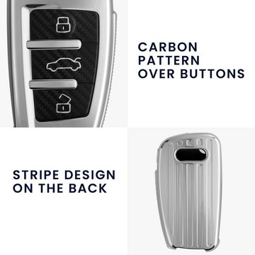 kwmobile Schlüsseltasche Hülle für Audi 3-Tasten Klappschlüssel (1-tlg), Schlüsselhülle TPU Autoschlüssel Cover
