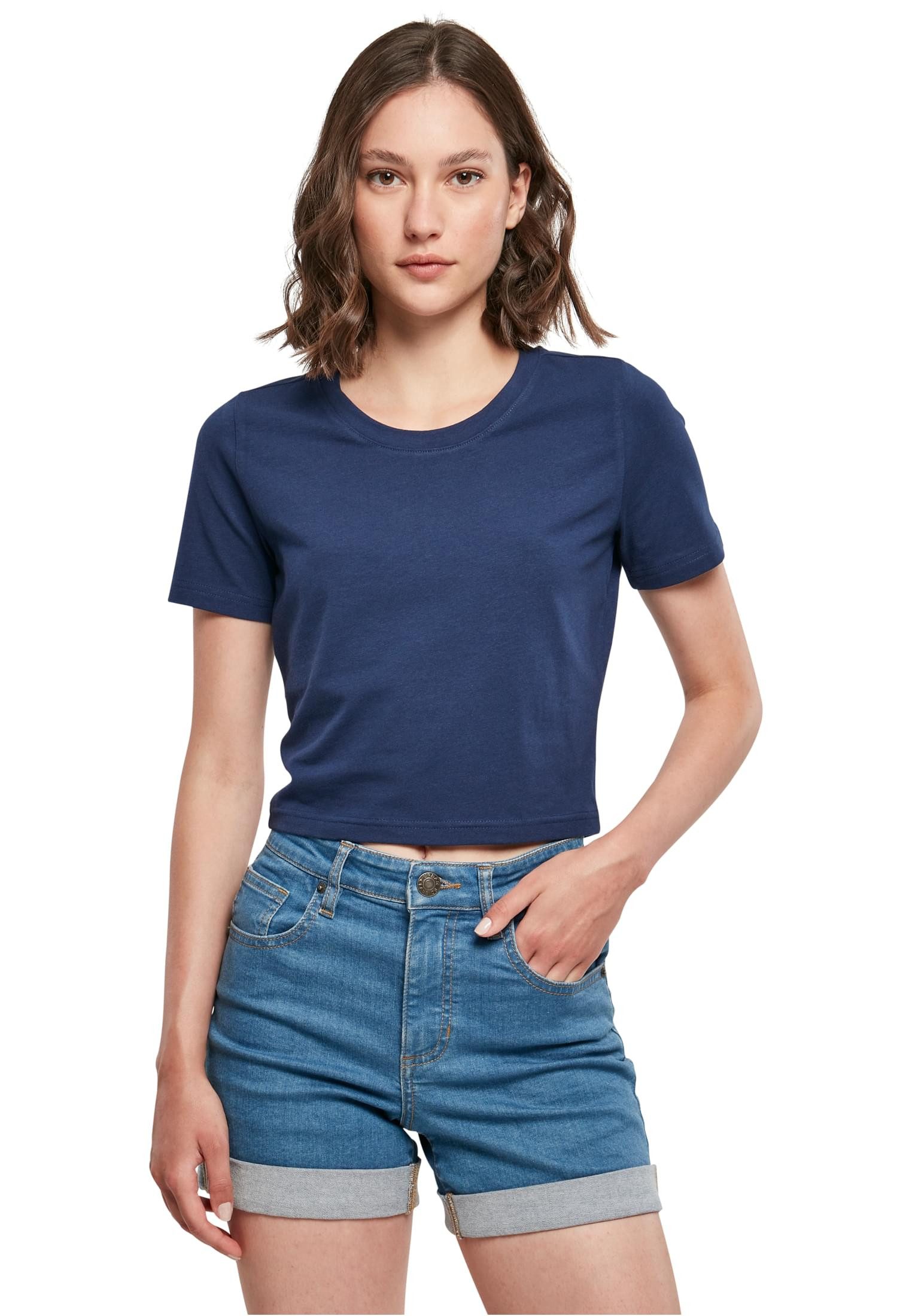 T-Shirt Damen Kurzarm Rundhals Cropped Tee Bauchfrei Shirt