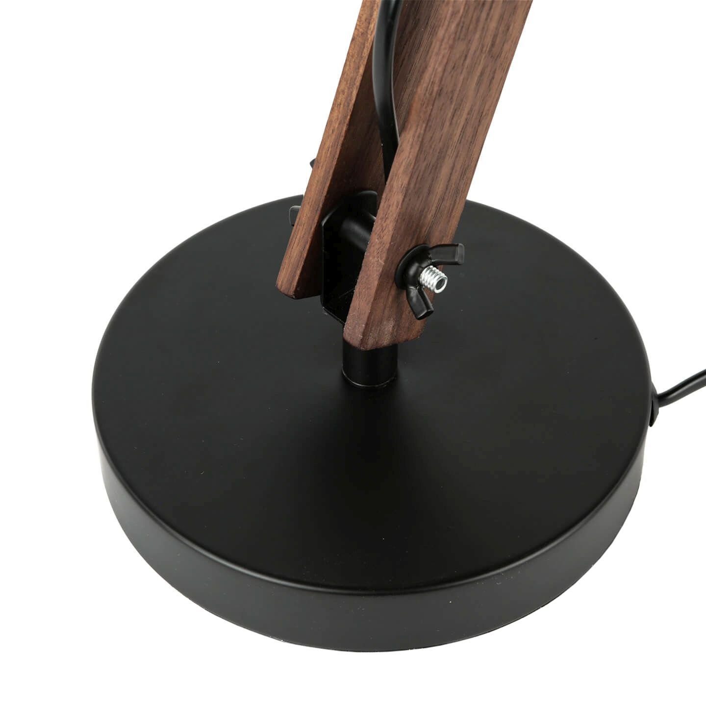 Licht-Erlebnisse Schreibtischlampe NOAH, Retro Tischlampe Holz Metall verstellbar Leuchtmittel, Schreibtisch ohne