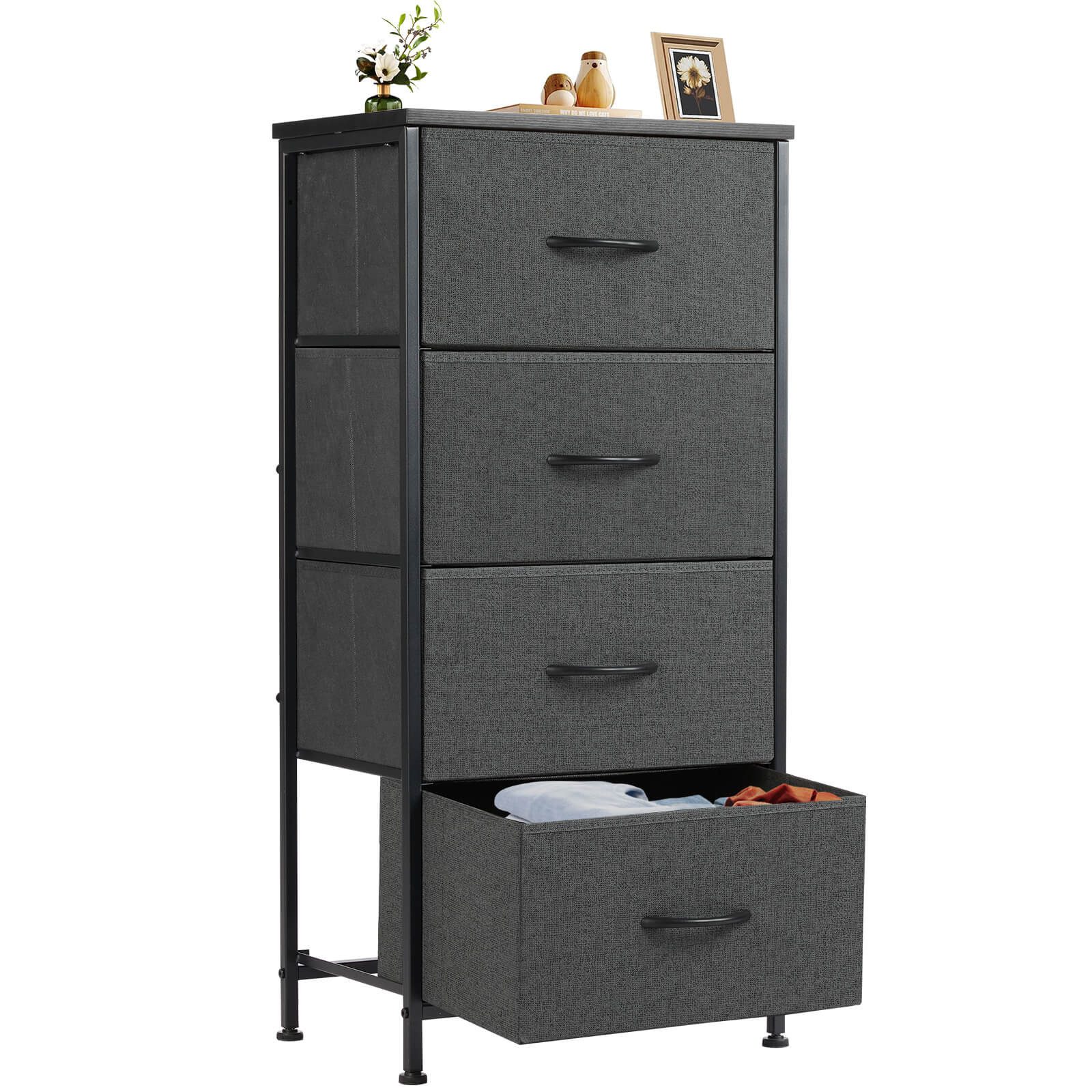 Kommode Tresenkommode mit 4 Schubladen Mehrzweckschrank Schubkastenkommode