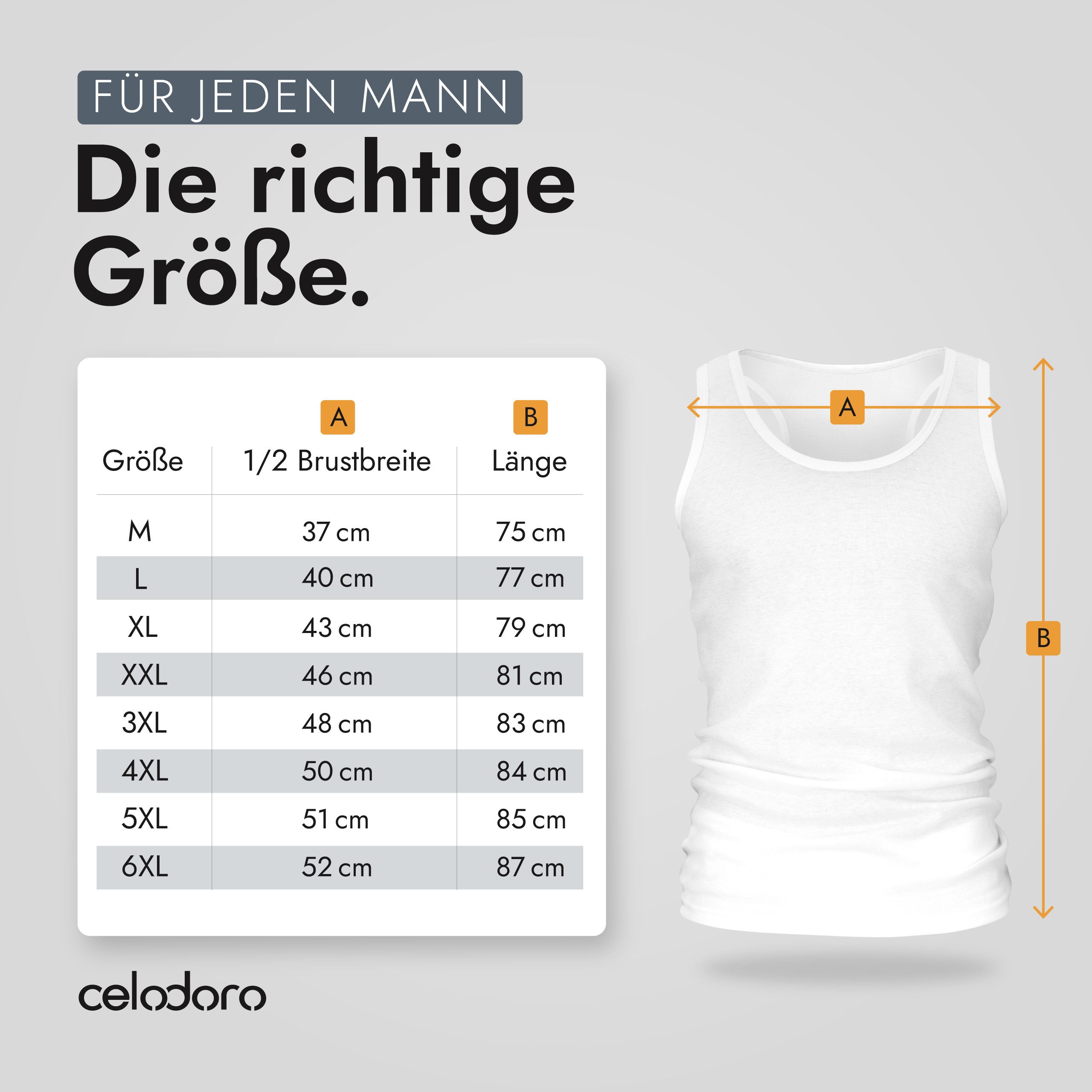 celodoro Unterhemd Herren 5er Pack - Feinripp Tank-Top aus 100% Baumwolle - Achselshirts