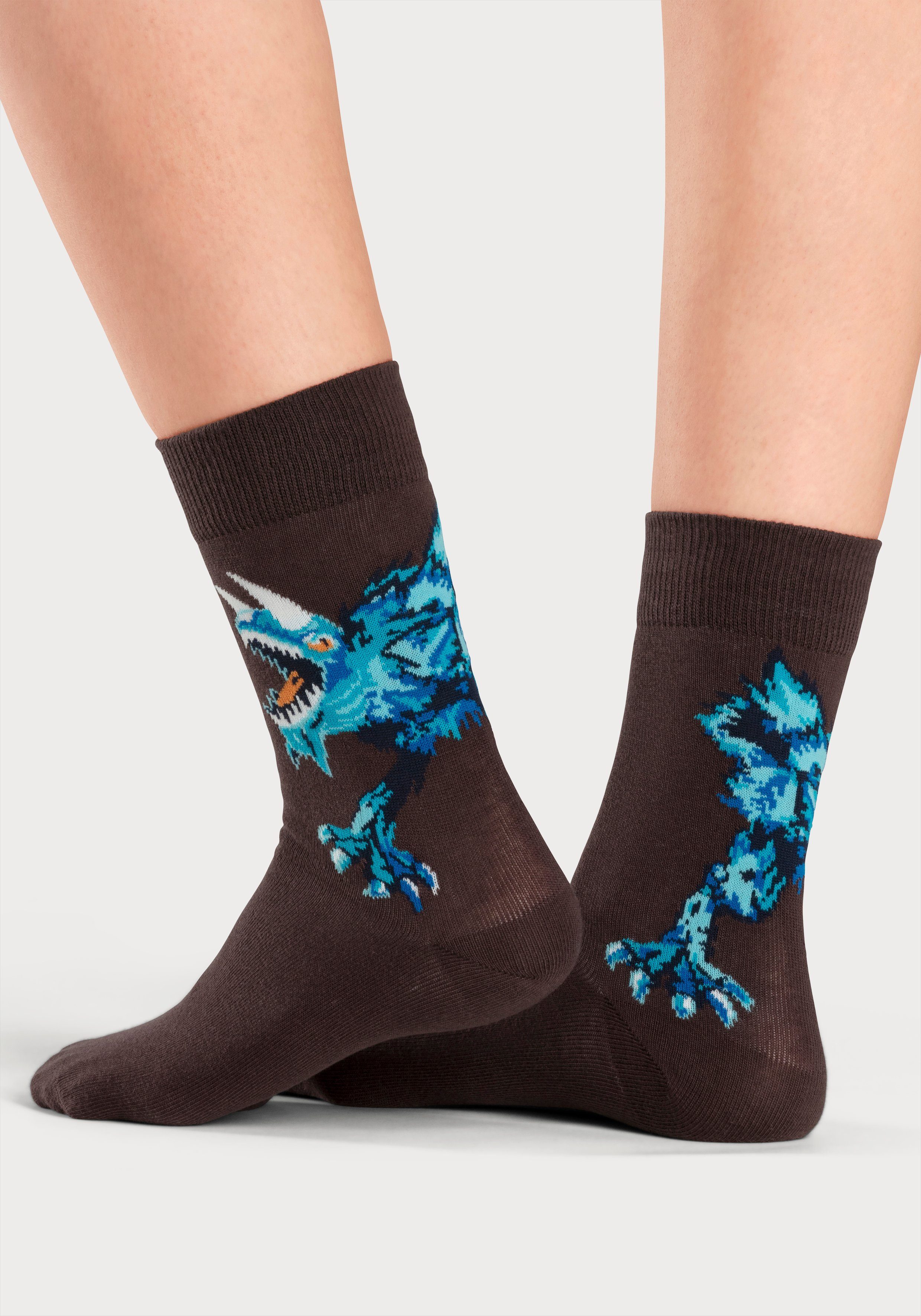 mit H.I.S Monster (5-Paar) Motiven Freizeitsocken