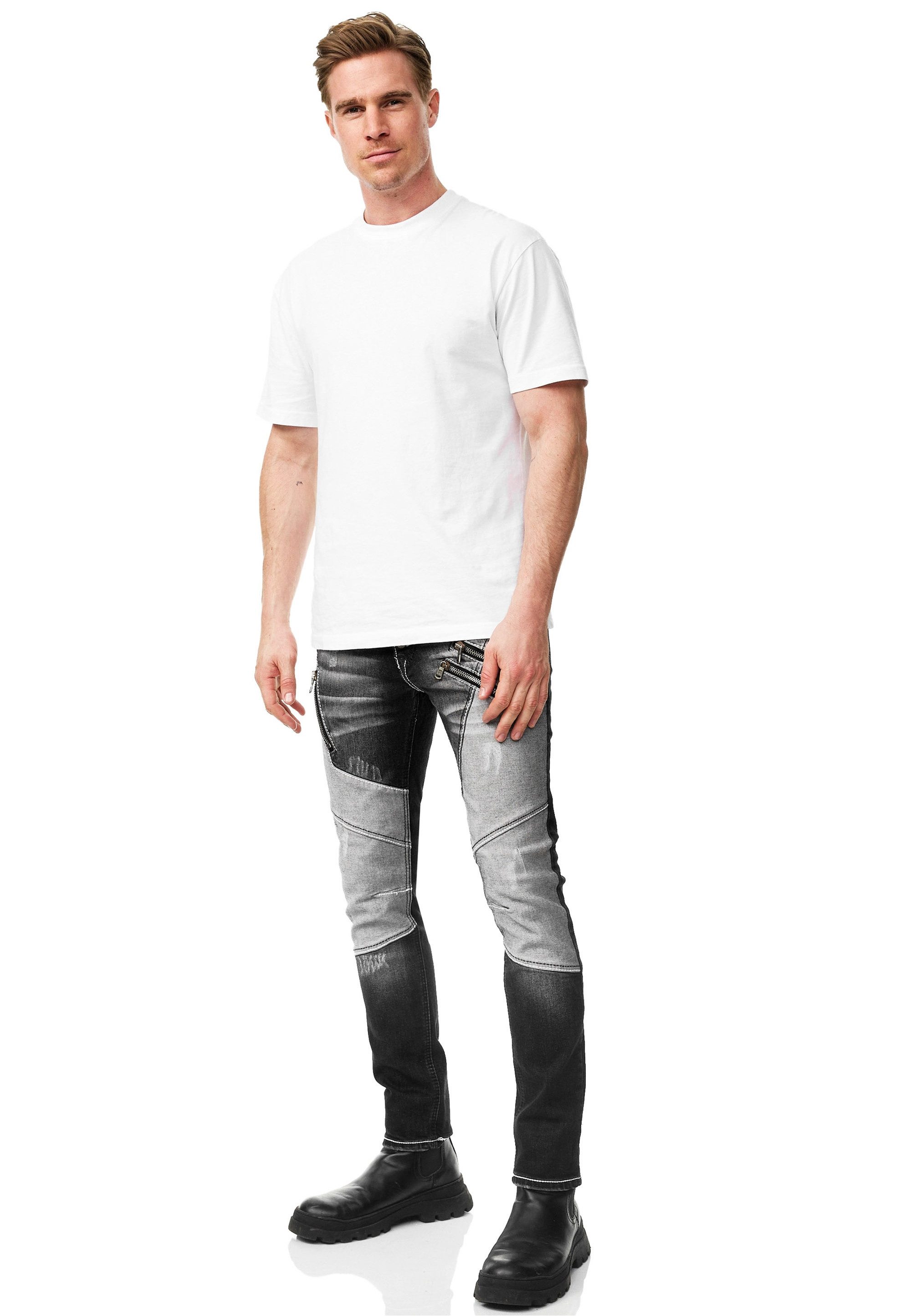 Rusty Neal Straight-Jeans URUMA mit trendigen Zierelementen günstig online kaufen