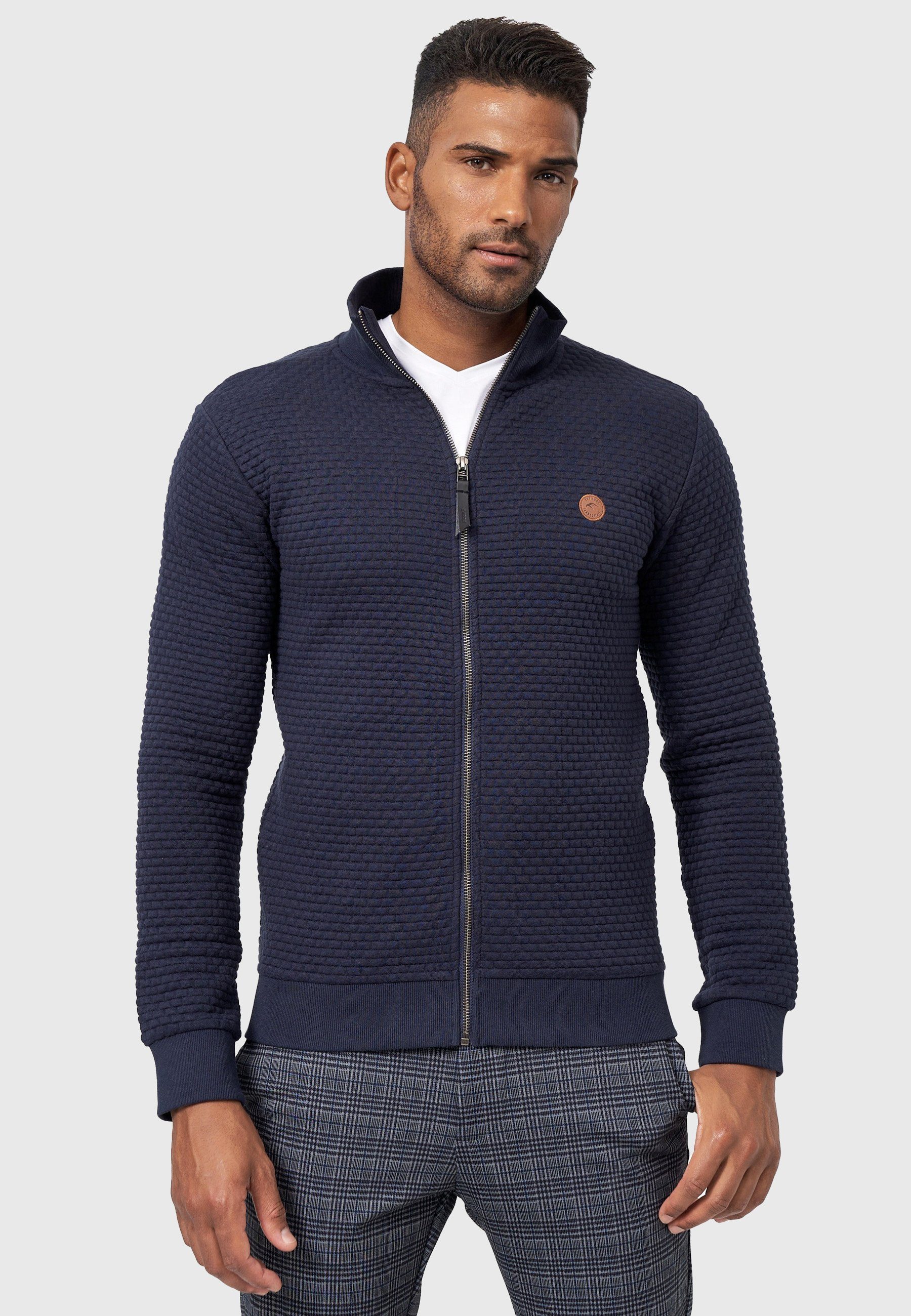 Indicode Sweatjacke Herren Bermie Herrenjacke Reißverschluss mit strukturierter Oberfläche