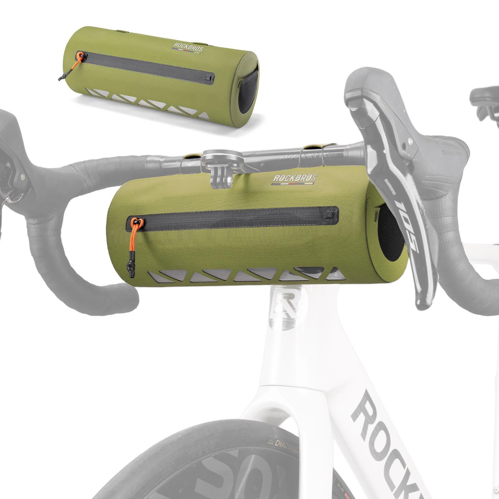 ROCKBROS Fahrradtasche Road to Sky Lenkertasche, wasserdicht, 2 Liter Volumen, sicherer Drehverschluss