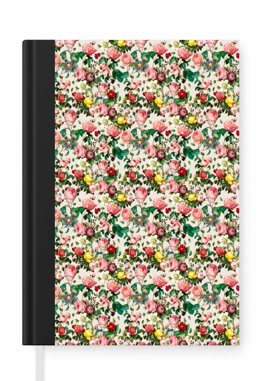 MuchoWow Notizbuch Blumen - Collage - Farben, Journal, Merkzettel, Tagebuch, Notizheft, A5, 98 Seiten, Haushaltsbuch | Notizbücher