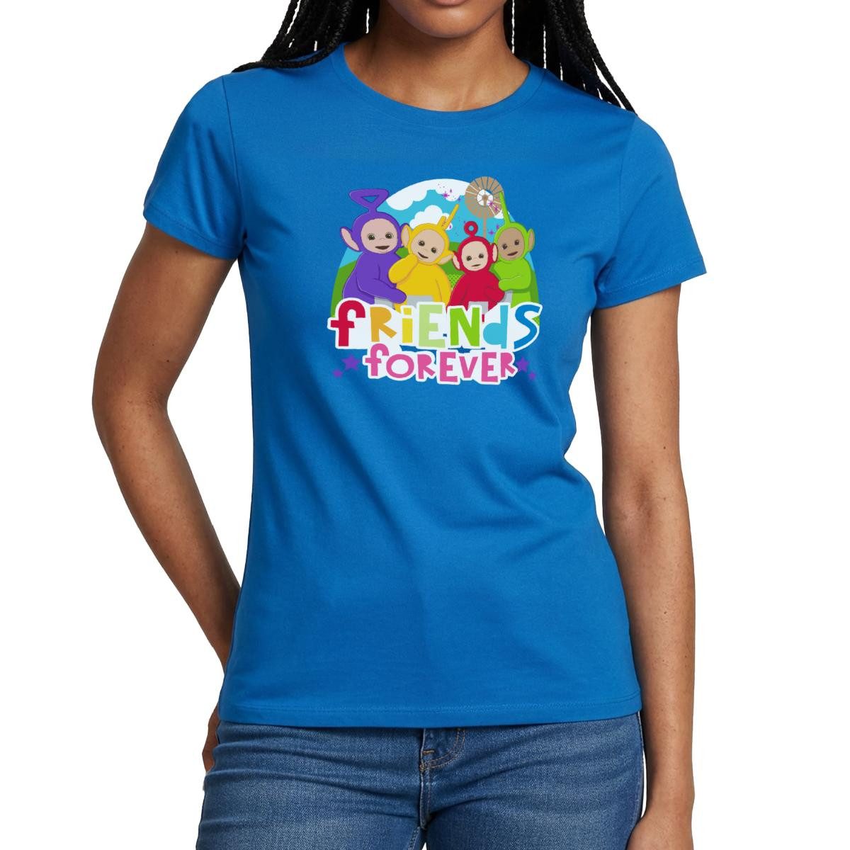 Spreadshirt T-Shirt Teletubbies Friends Forever Süßes Design Frauen T-Shirt (1-tlg) Slim Fit, fällt klein aus