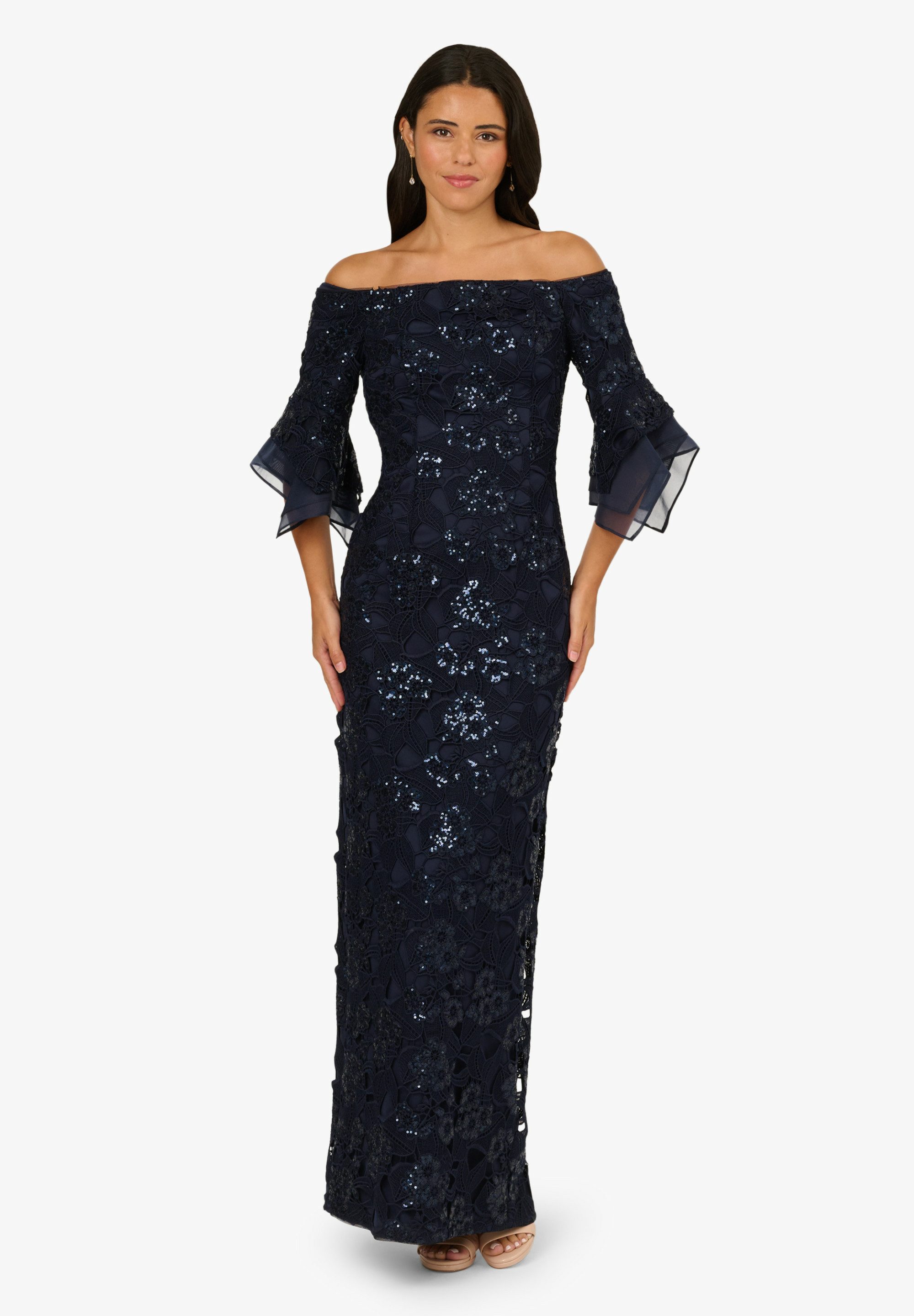 Adrianna Papell Abendkleid Sequin Lace Combo Column Gown Glamourös, schimme günstig online kaufen