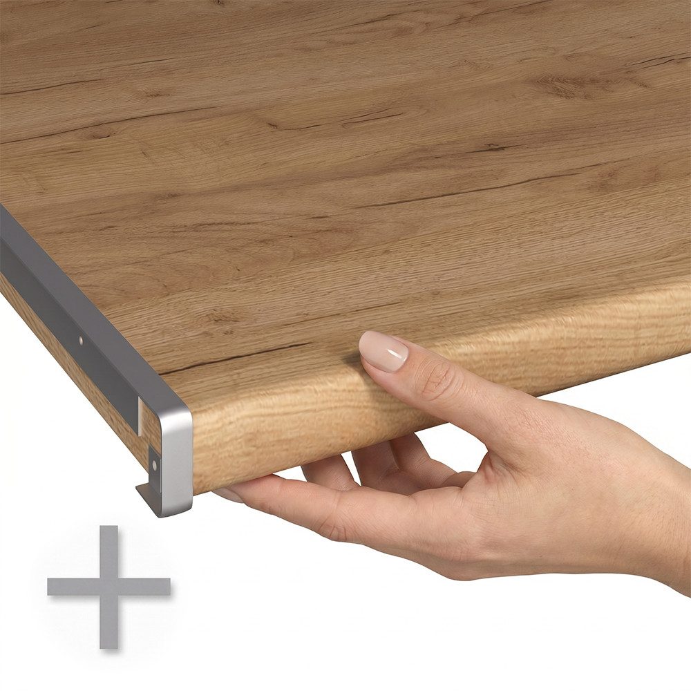 Vicco Apothekerschrank Fame-Line, Bordeaux Hochglanz/Anthrazit, 20 cm, AP Eiche (1-St)
