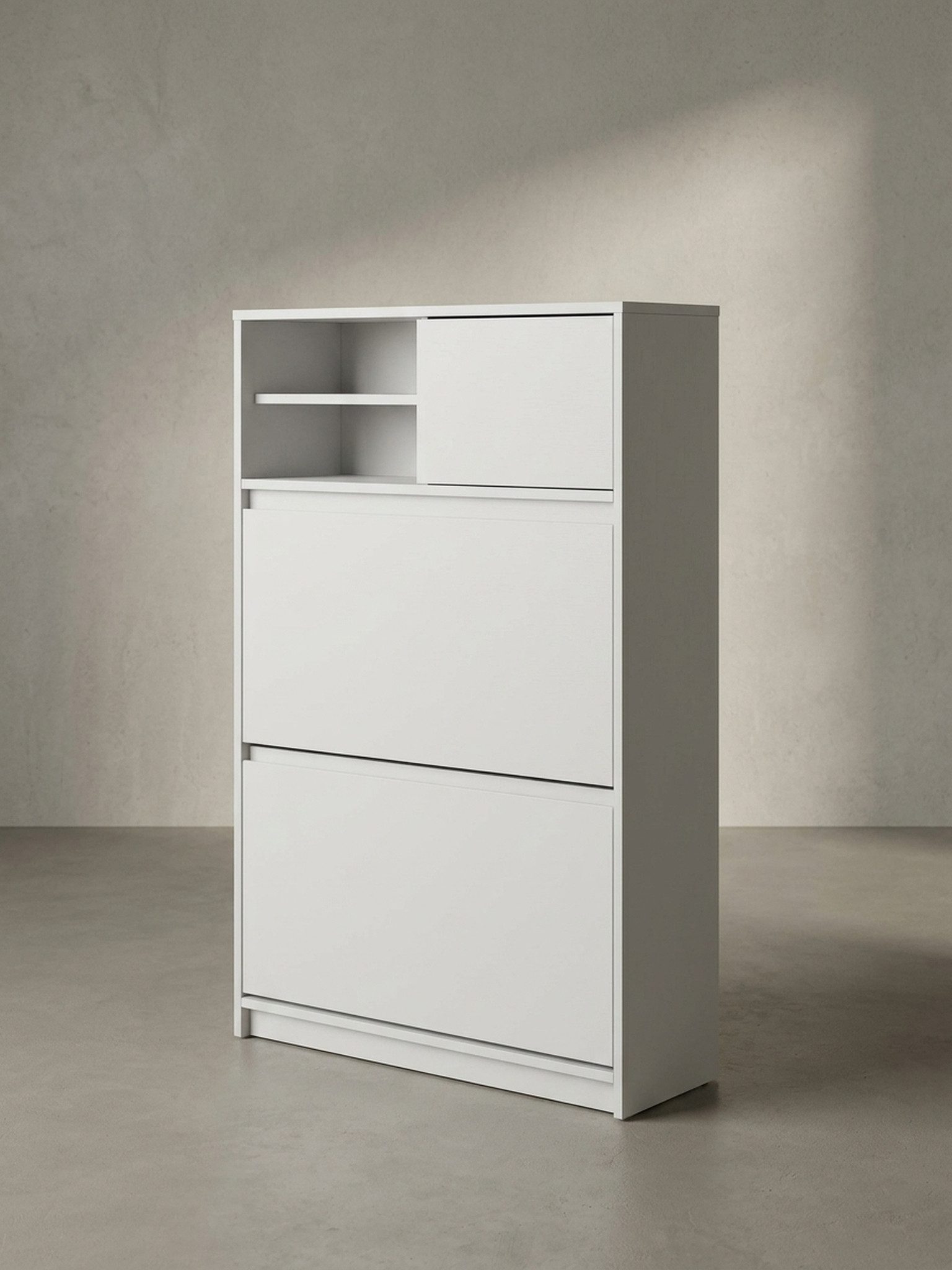 KADIMA DESIGN Schuhschrank Schuhschrank Weiß 71x110x24 cm Schuhkipper Geschlossen, Schuhkommode (Schuhe Hoch) Modern, Flurschrank mit Ablage, Schuhaufbewahrung Flurkommode für
