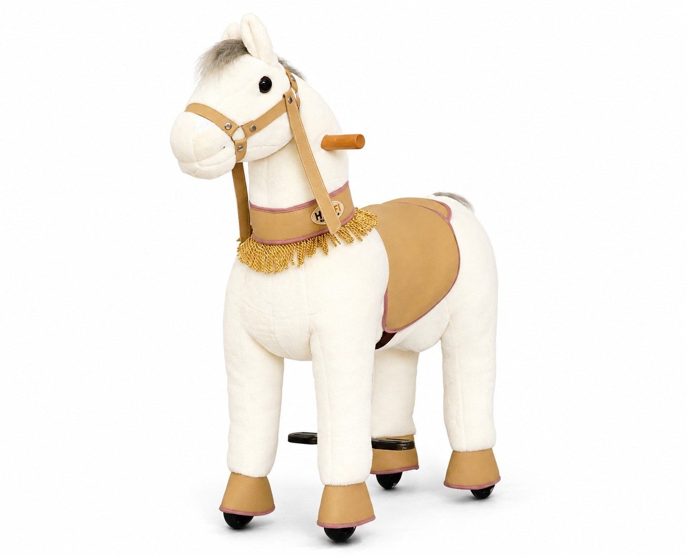 Hoofi Stehpferd Mechanisches Reitpferd Lilia Weiß Small 3–5 Jahre bis 30 kg