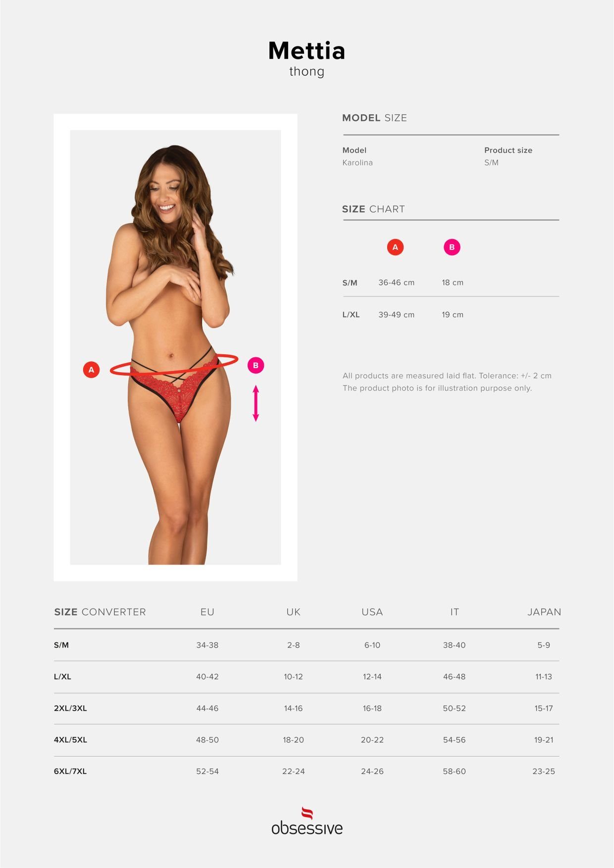 Obsessive String String Mettia rot-schwarz mit Spitze transparent (einzel, 1-St)