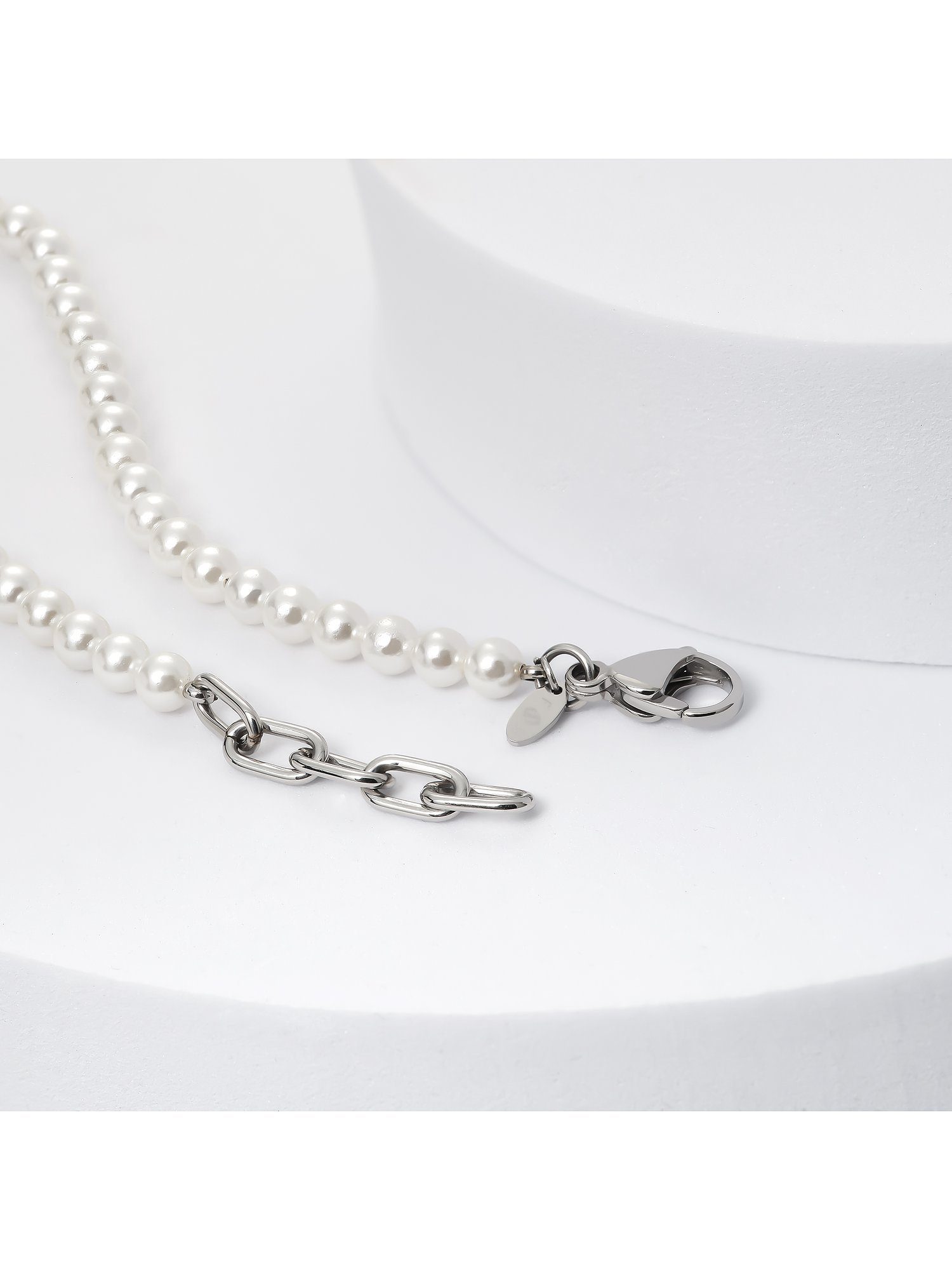 FAVS Armband FAVS Herren-Armband Edelstahl, Perle Muschelkern günstig online kaufen