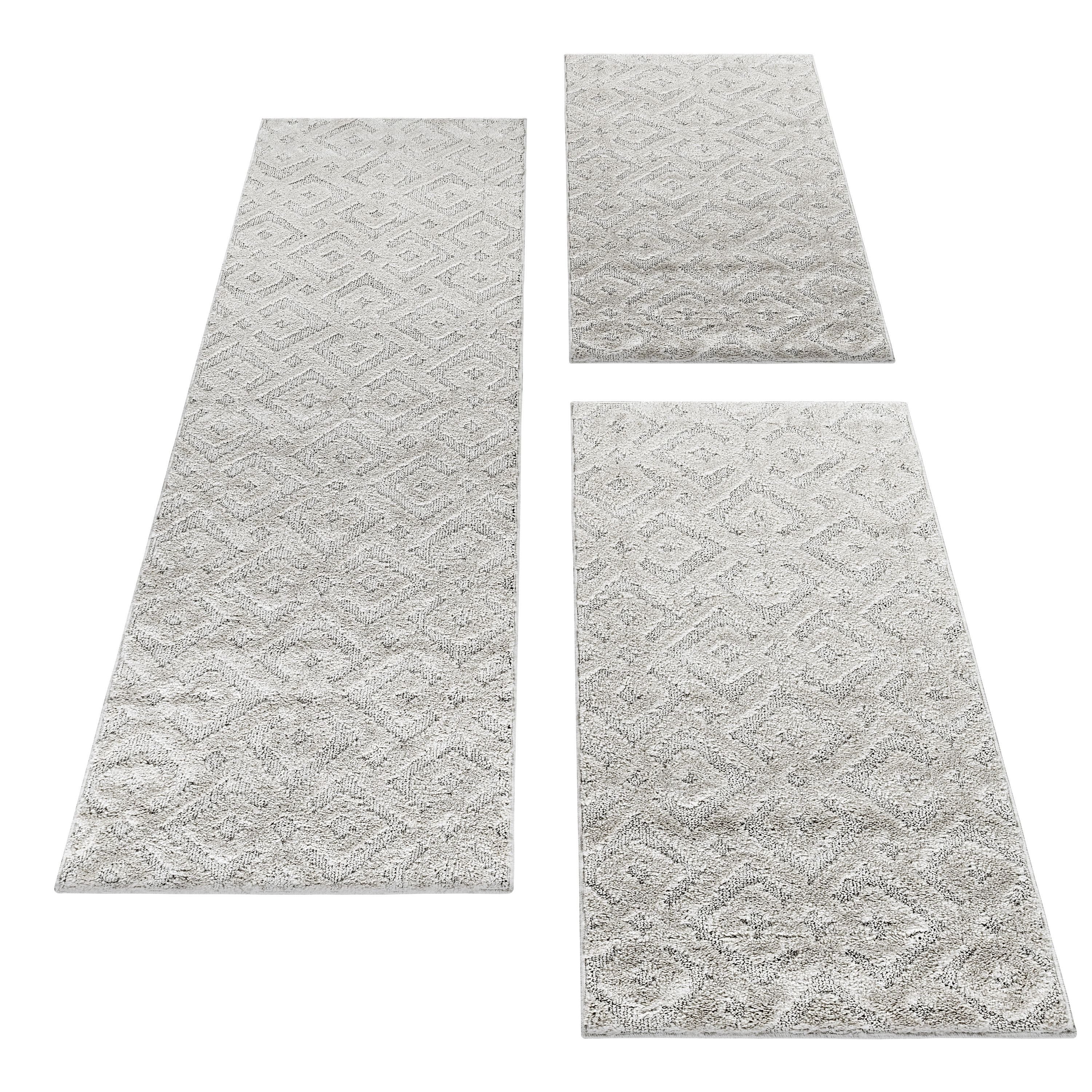 Carpettex Hochflor-Bettumrandung Geometrisch Design, Höhe 20 mm, (Bett-Set, günstig online kaufen
