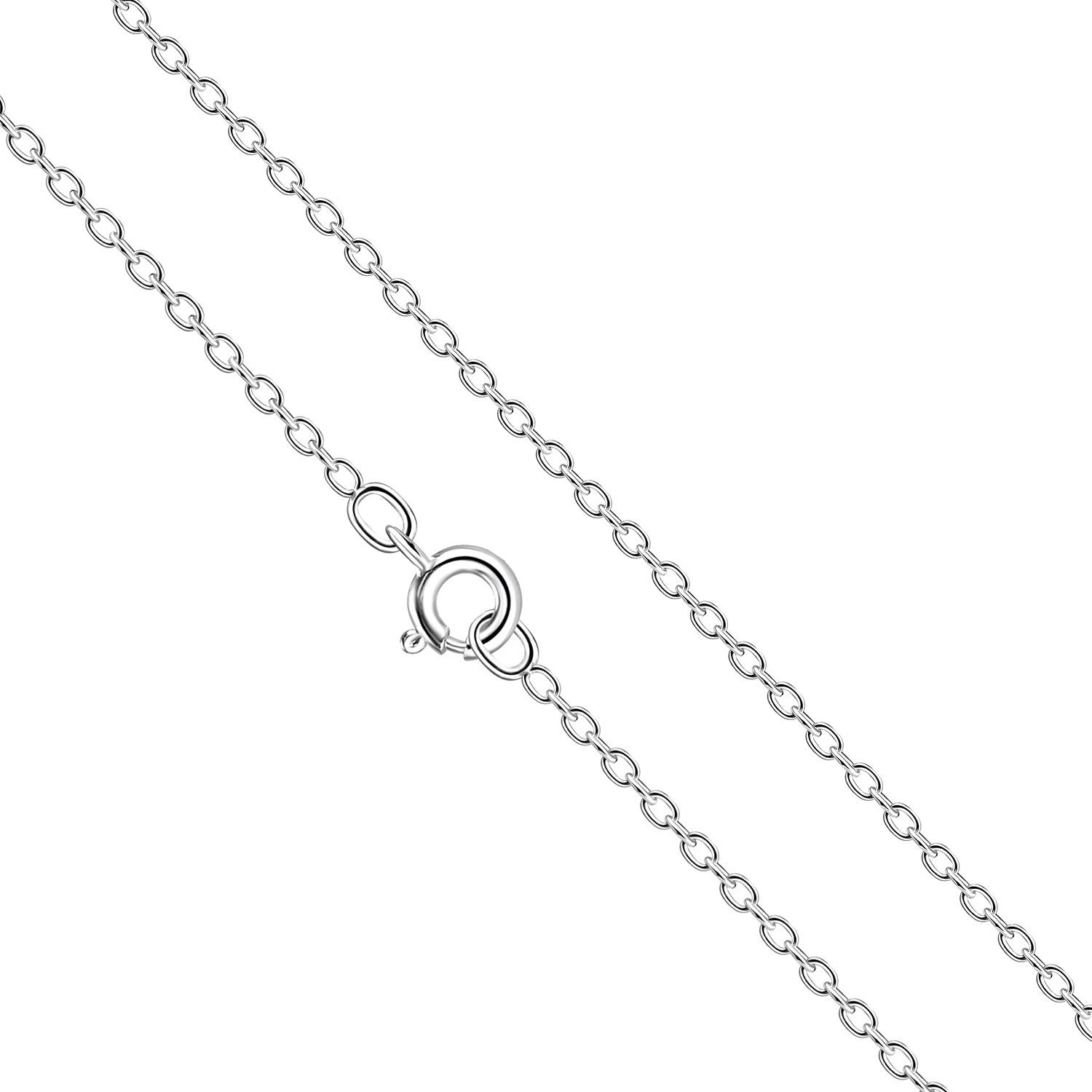 LÖB Gliederkette Halskette 925 Silber Ankerkette 45cm ohne Anhänger, Silberkette Ankerkette Sterlingsilber 45 cm Anker Glieder Kette Collier Schlicht Dünn Einfach für Damen Herren Kinder